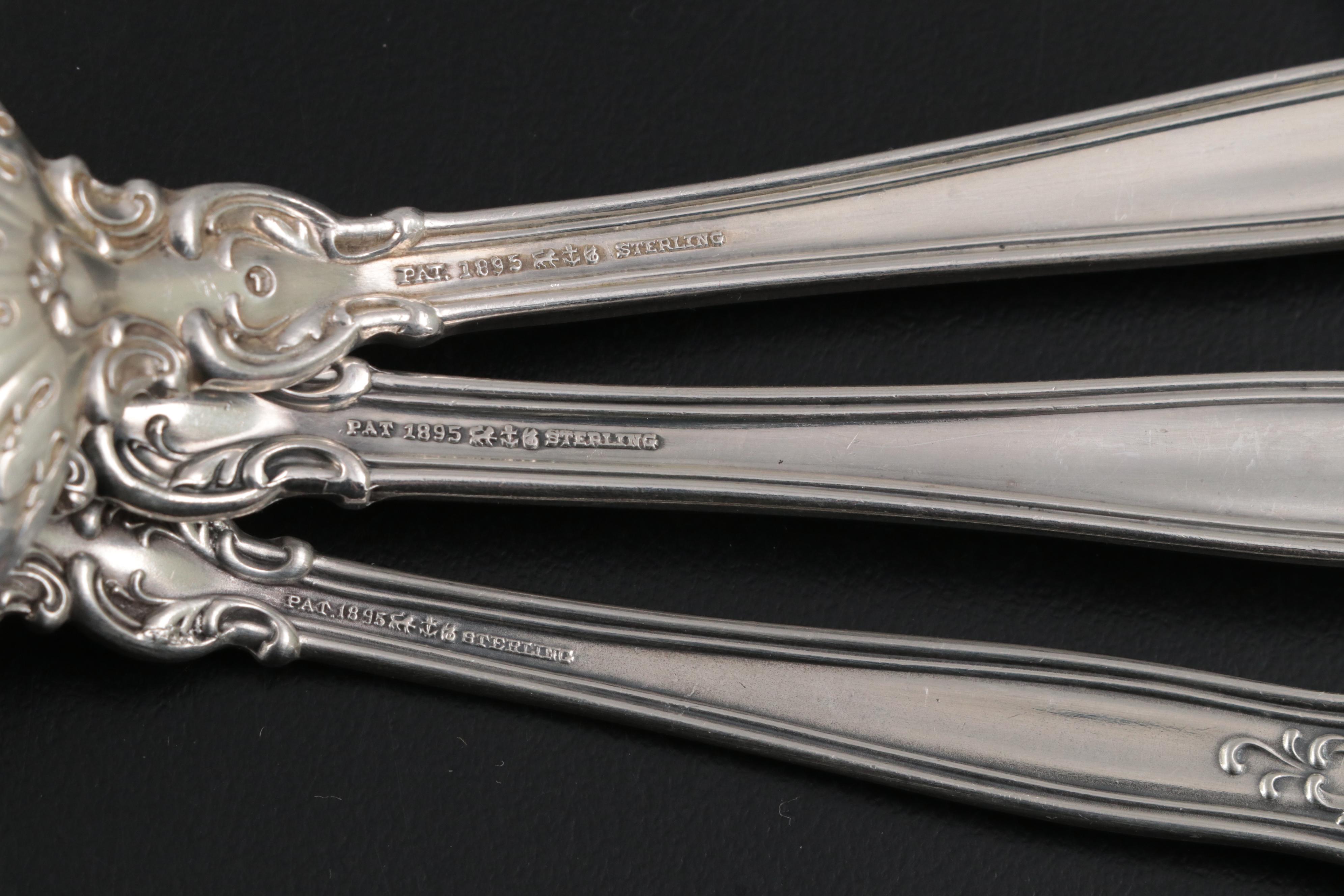 Gorham "Chantilly"and Other Sterling Silver Flatware with Serving Utensils