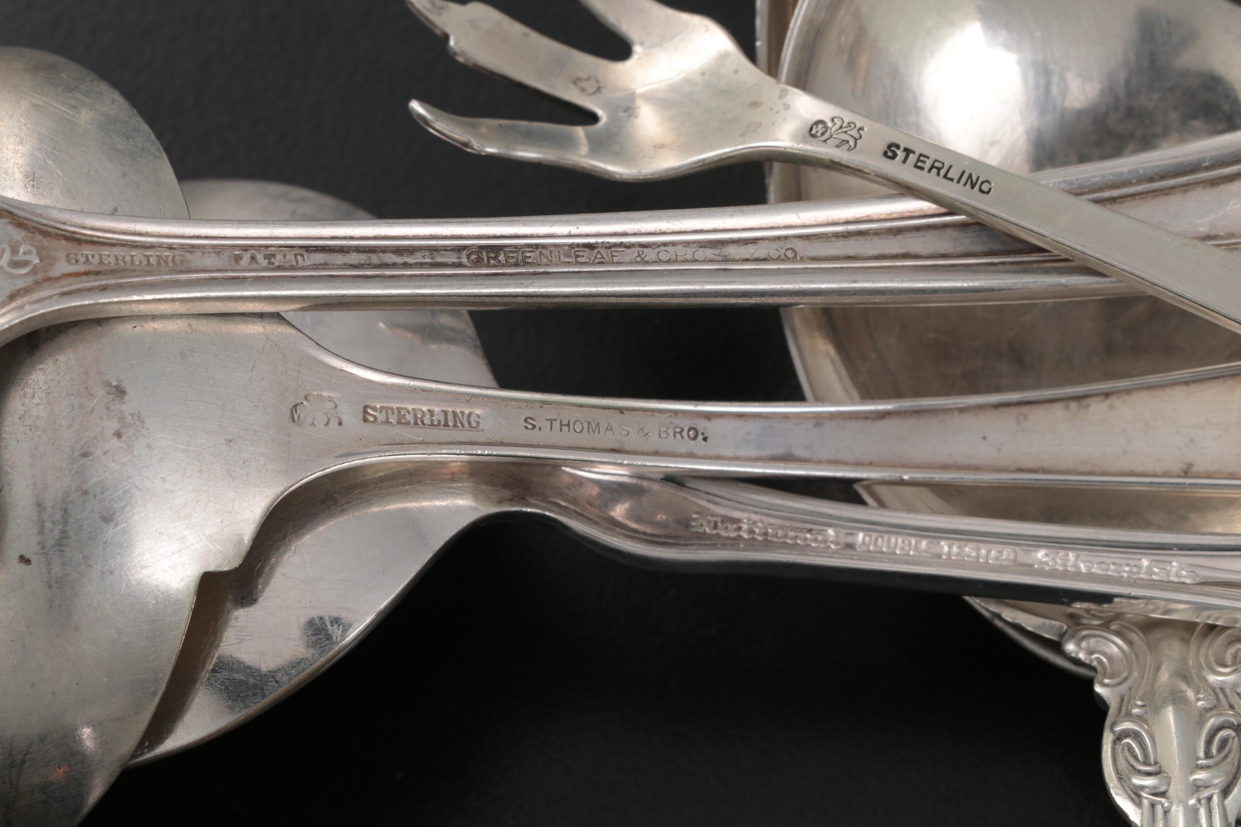 Gorham "Chantilly"and Other Sterling Silver Flatware with Serving Utensils