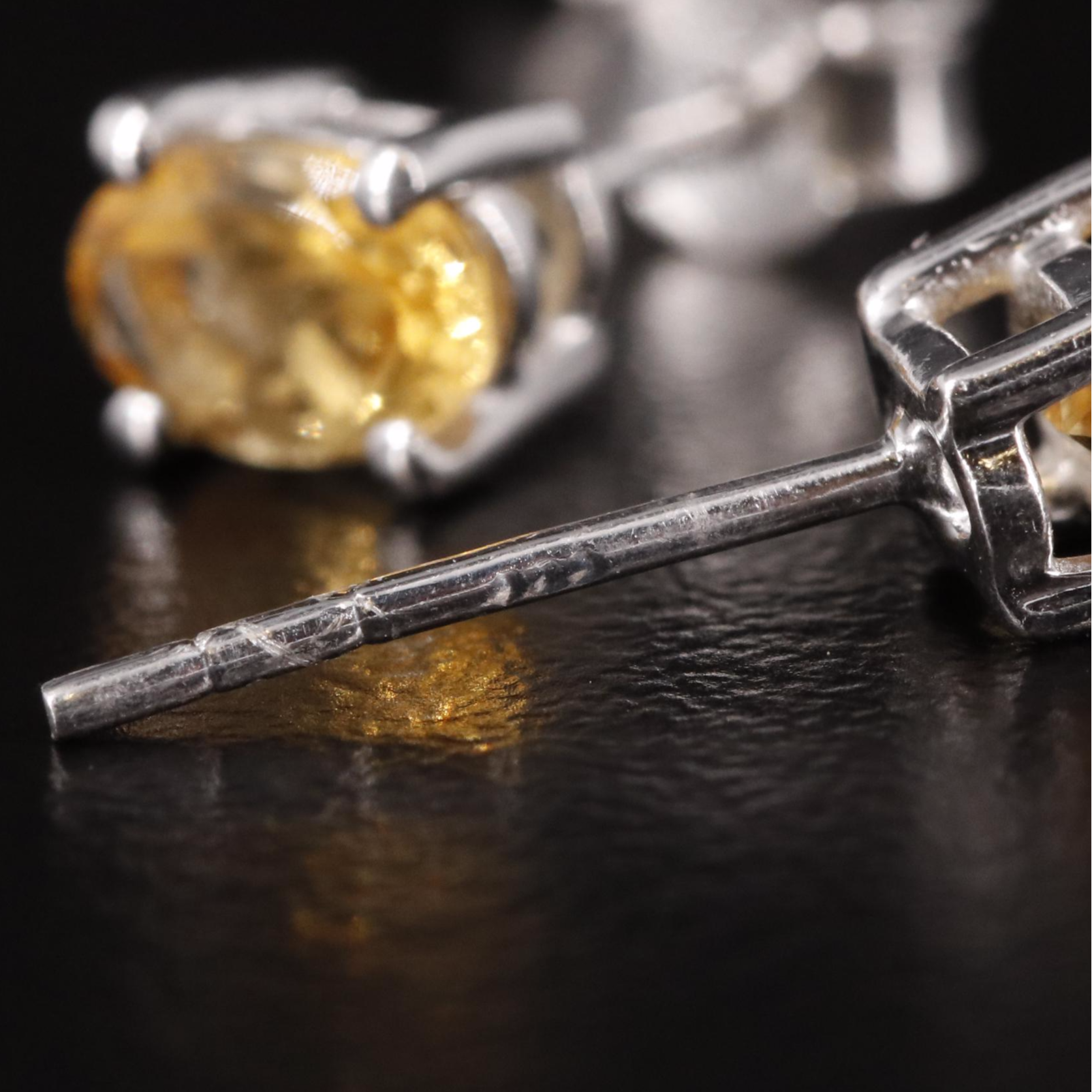 Sterling and Citrine Stud Earrings