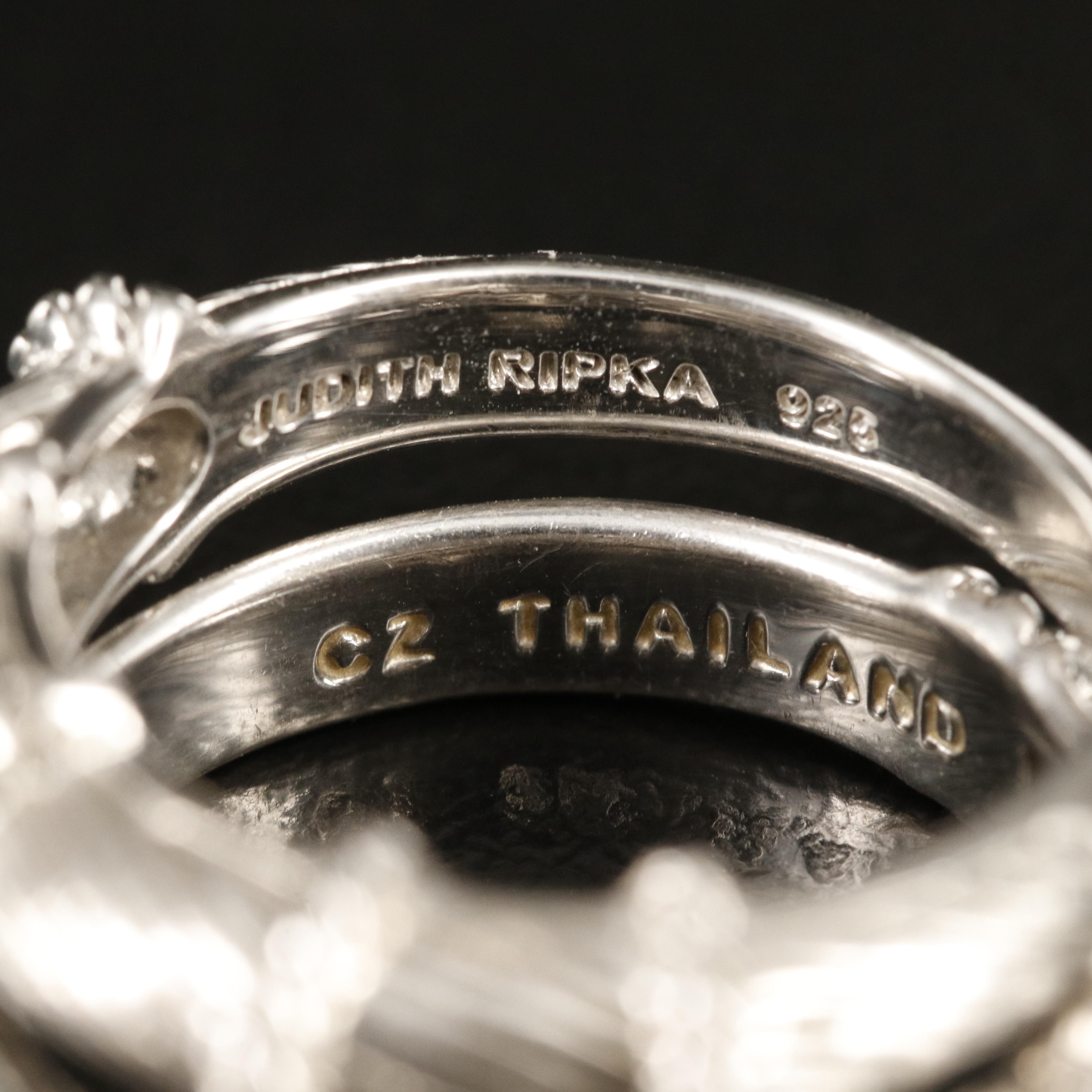 Judith Ripka Sterling Ring Collection Including Cubic Zirconia