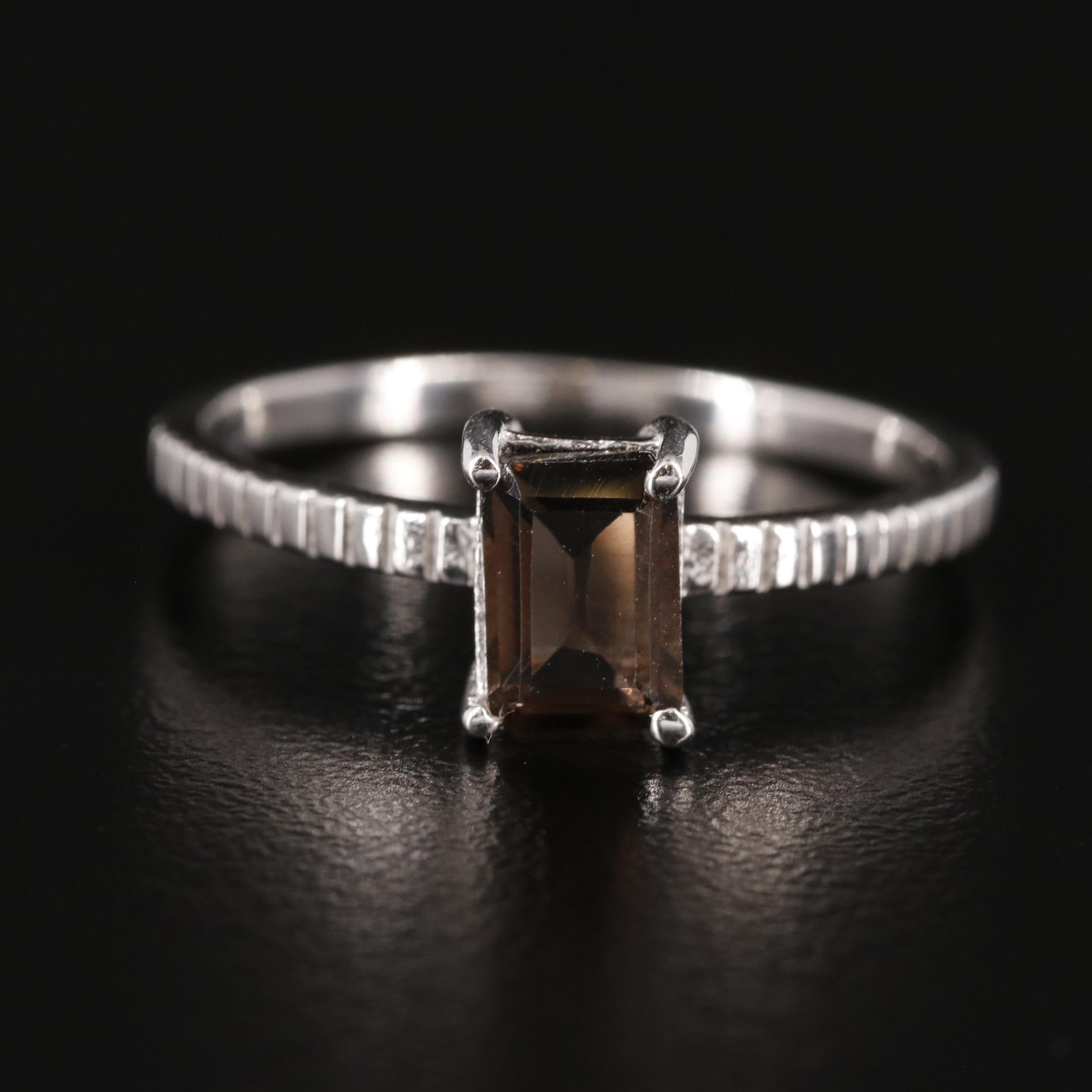 Sterling Silver Smoky Quartz Ring