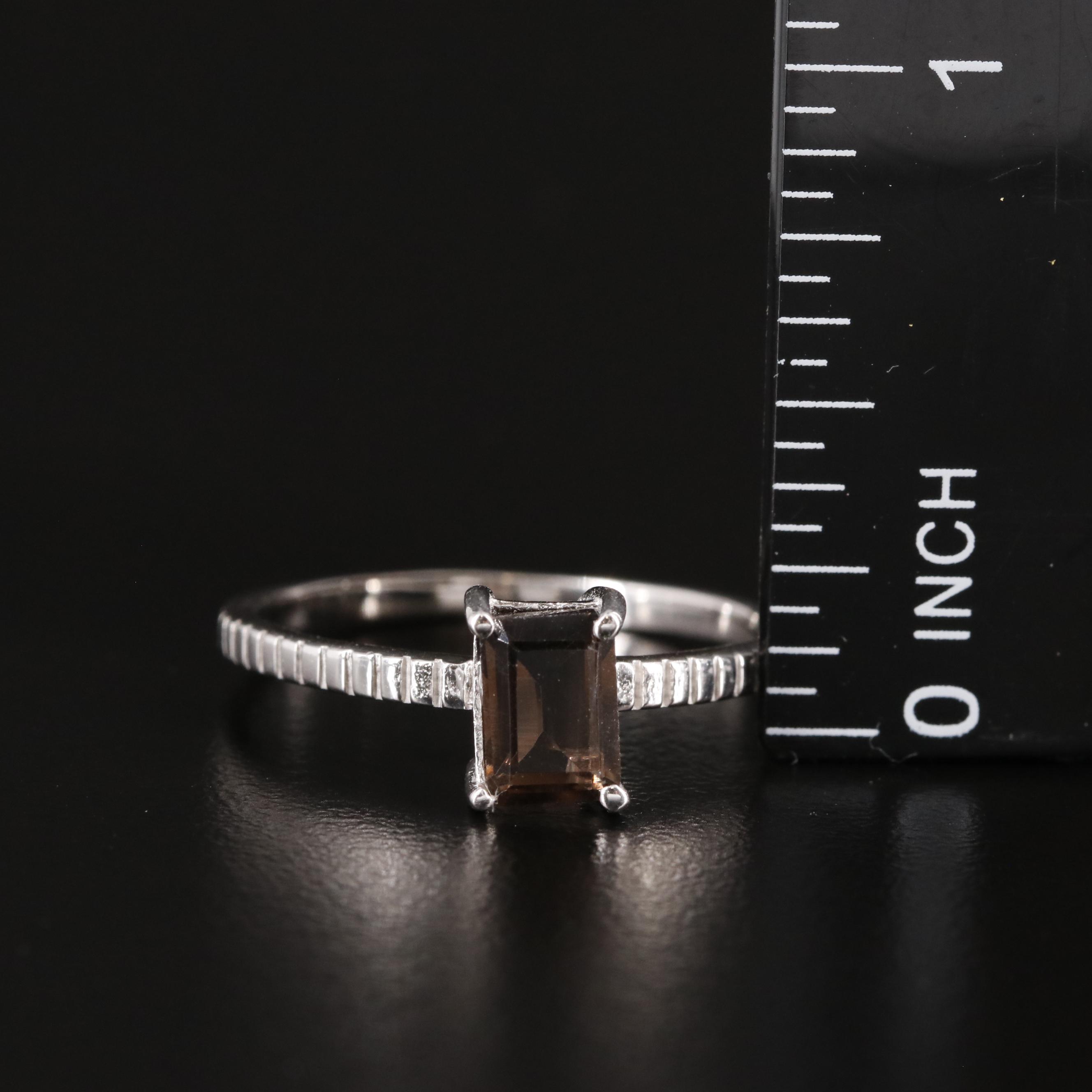 Sterling Silver Smoky Quartz Ring