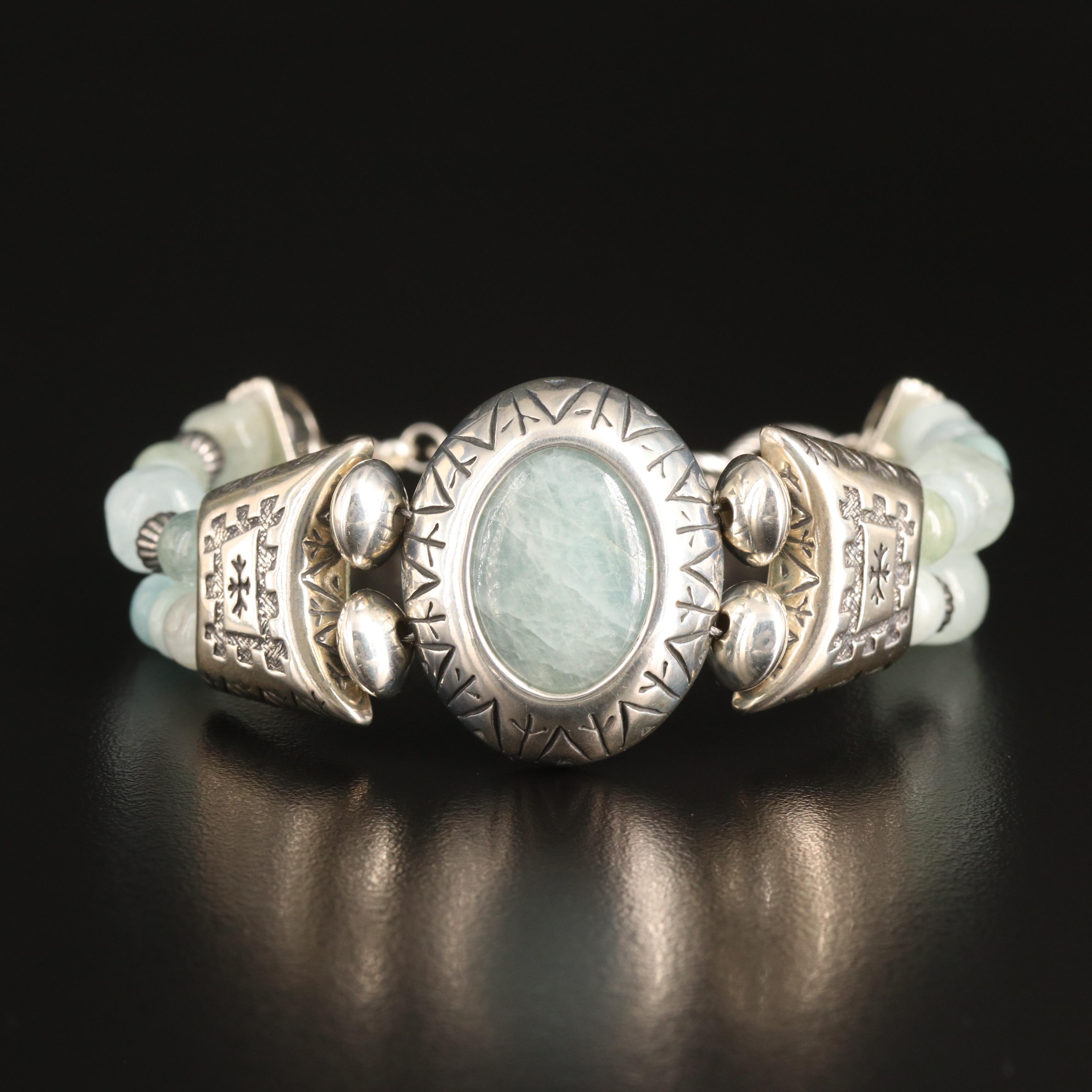 Carolyn Pollack Sterling Aquamarine Bracelet