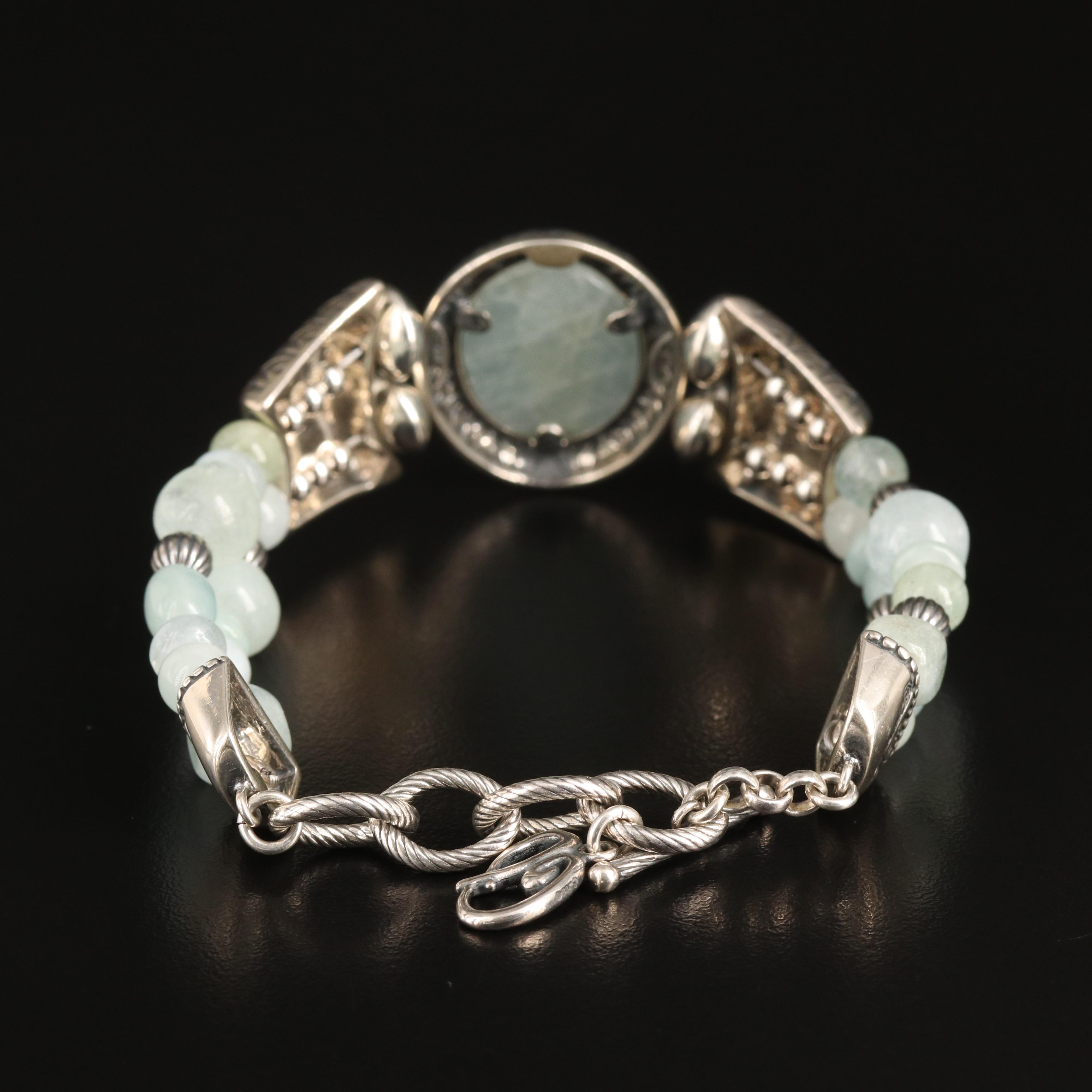 Carolyn Pollack Sterling Aquamarine Bracelet
