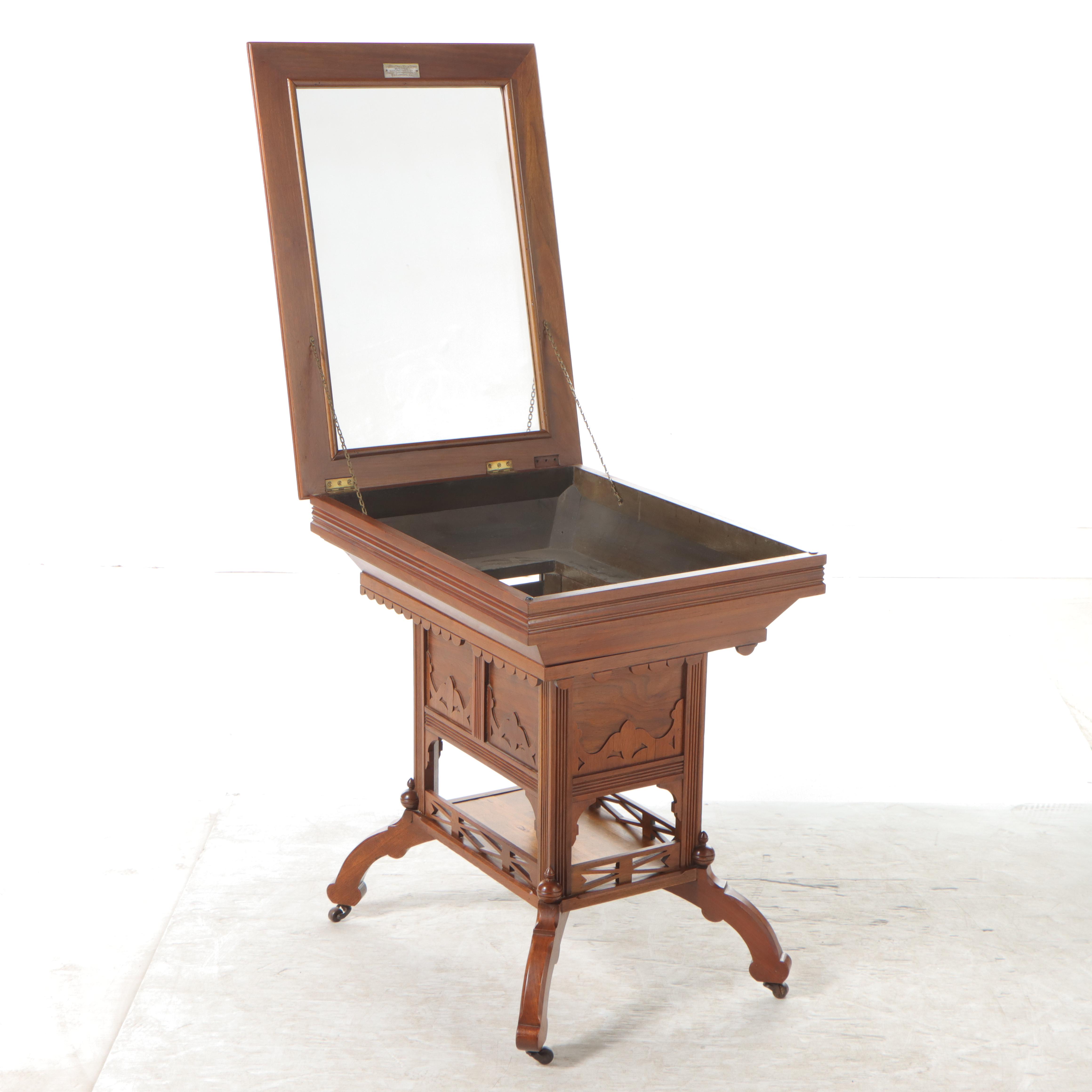 Victorian Forest City Furniture The Ross Table Wash-Stand in Walnut, Late 19th C