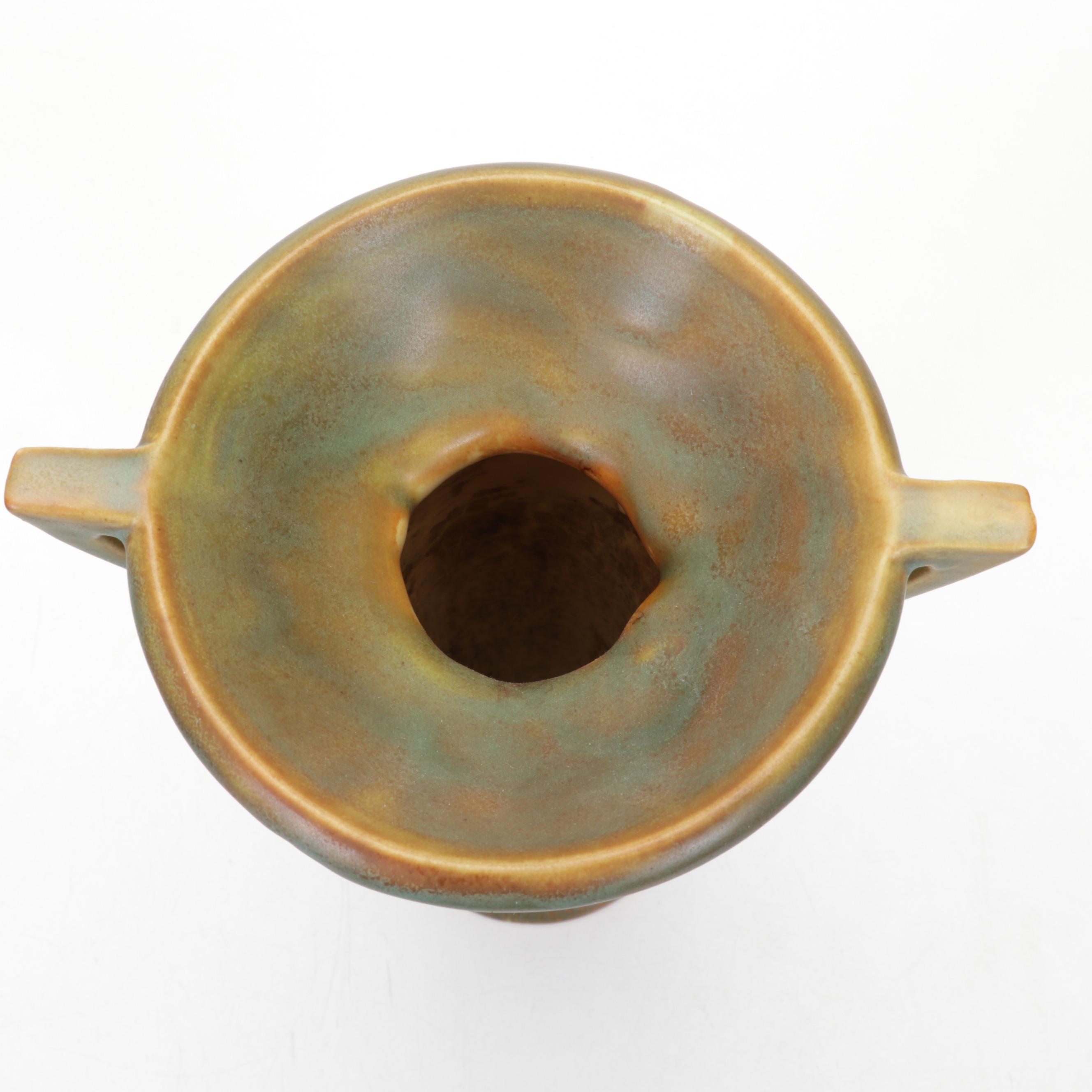 Roseville Pottery "Dahlrose" Earthenware Vase and Console Bowl, circa 1928