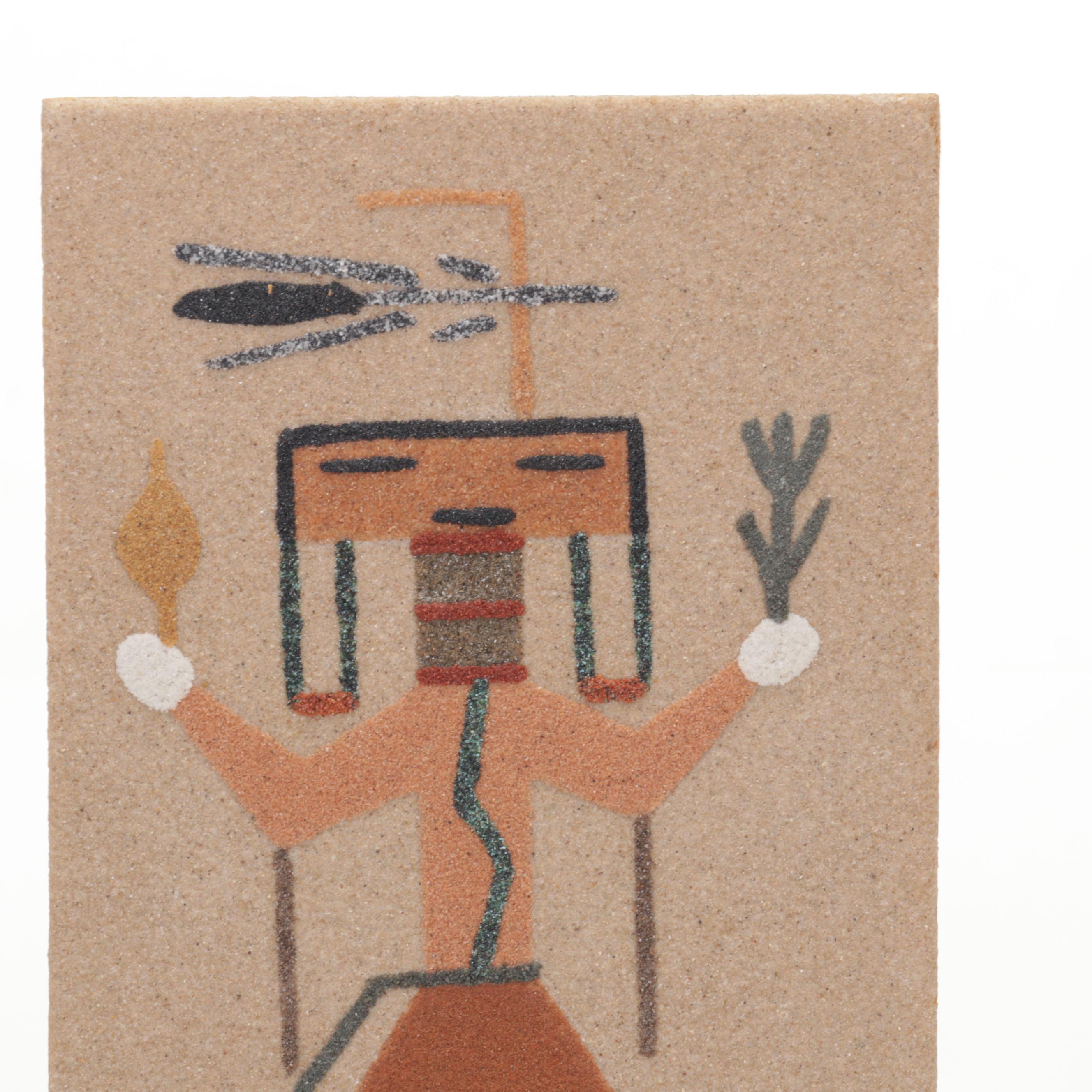 Brass Om Sculpture, Brass Planter, Native American Sand Art, and More Decor