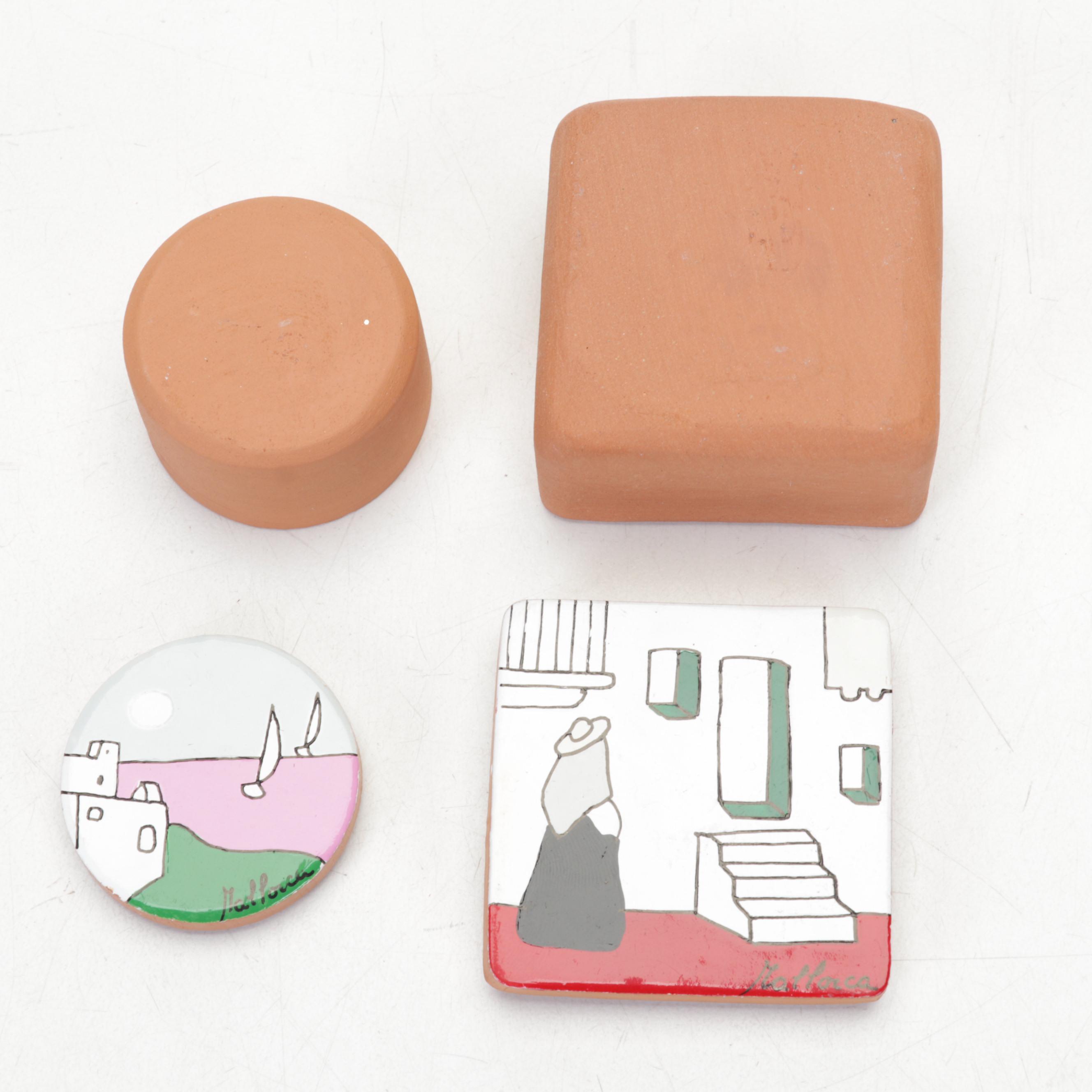 Brass Om Sculpture, Brass Planter, Native American Sand Art, and More Decor