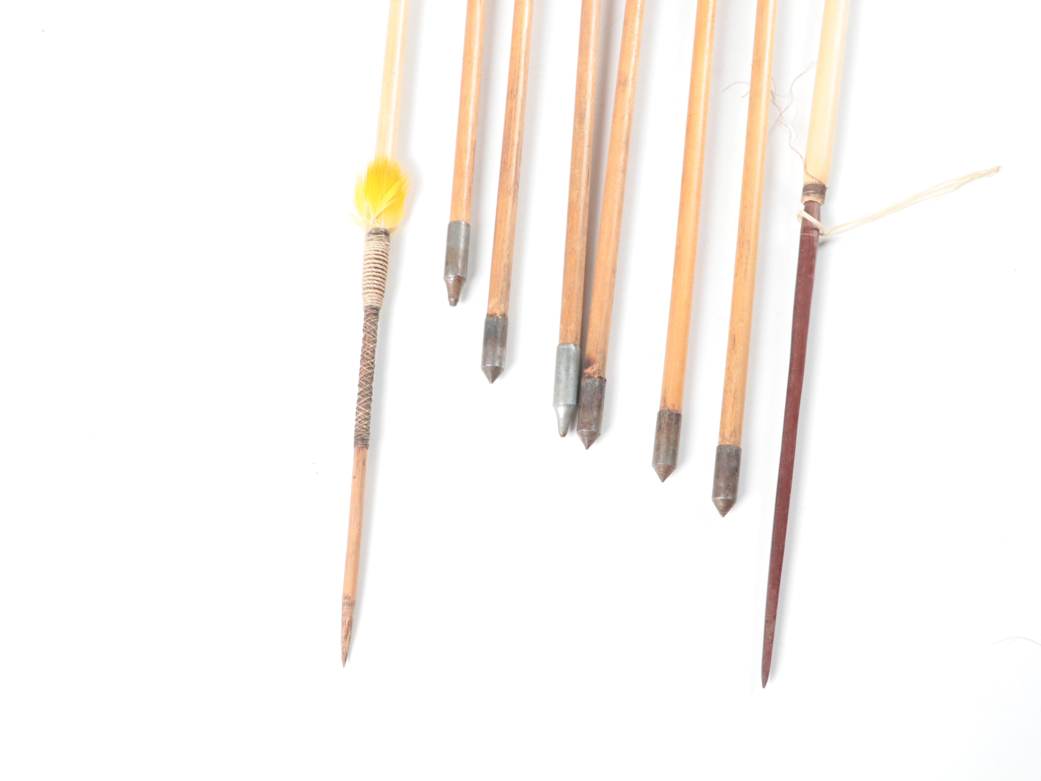 Native American Style Reed Arrows with Ceremonial Shakers