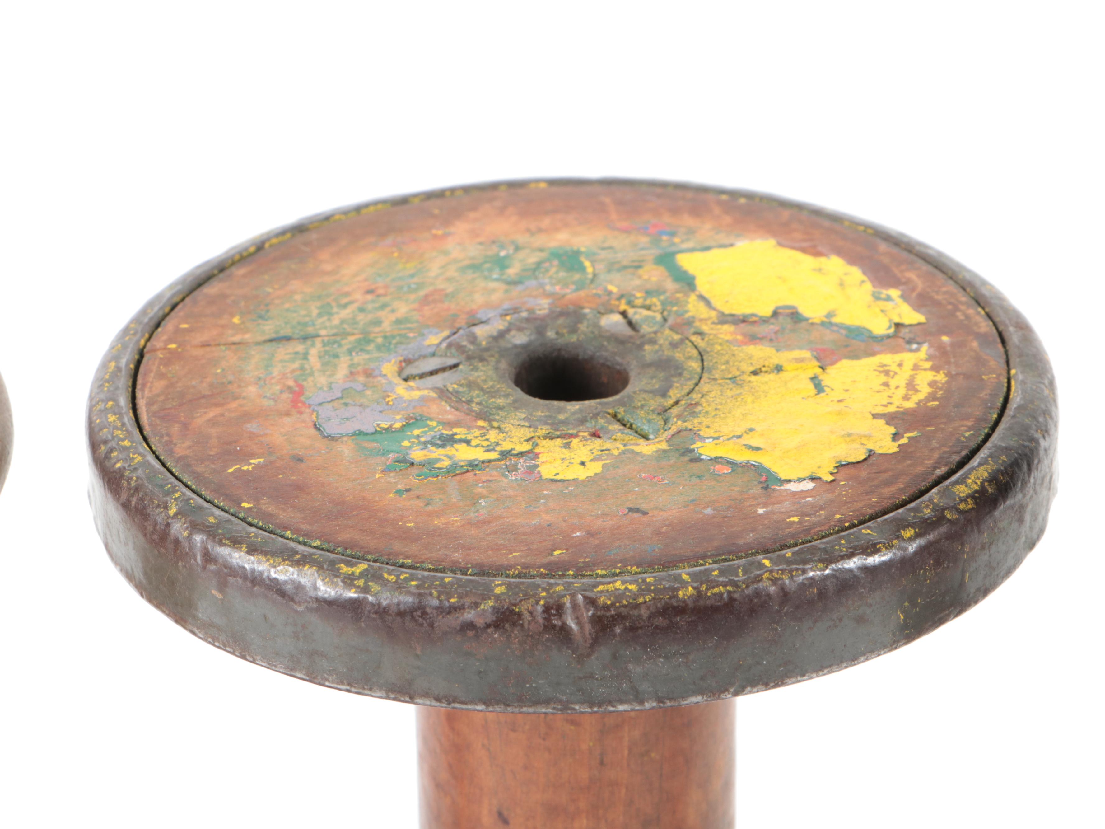 Wooden and Metal Fabric and Threading Spools, Early 20th Century