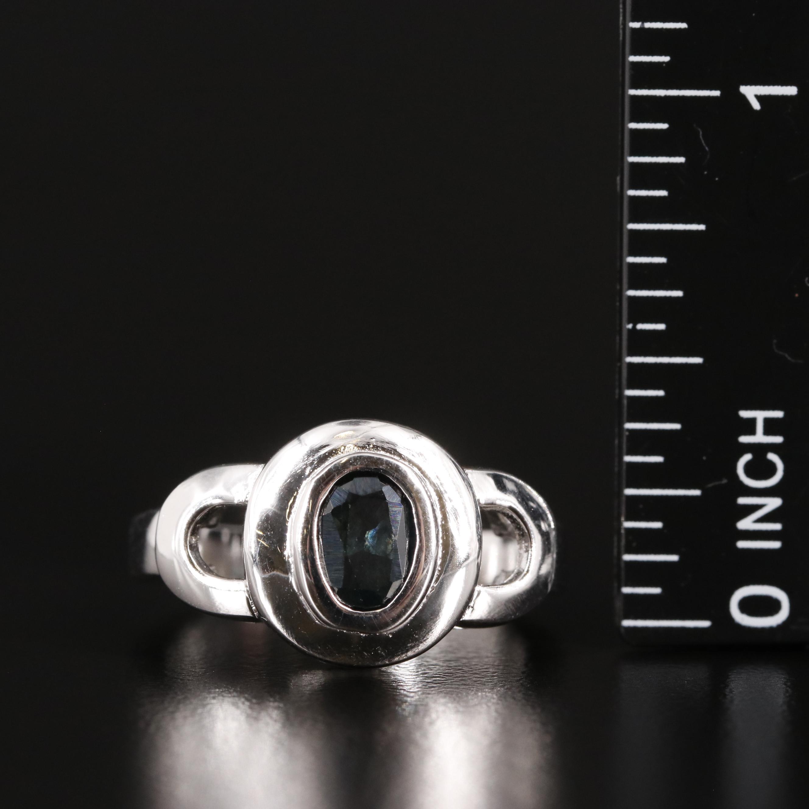 Sterling And Sapphire Ring