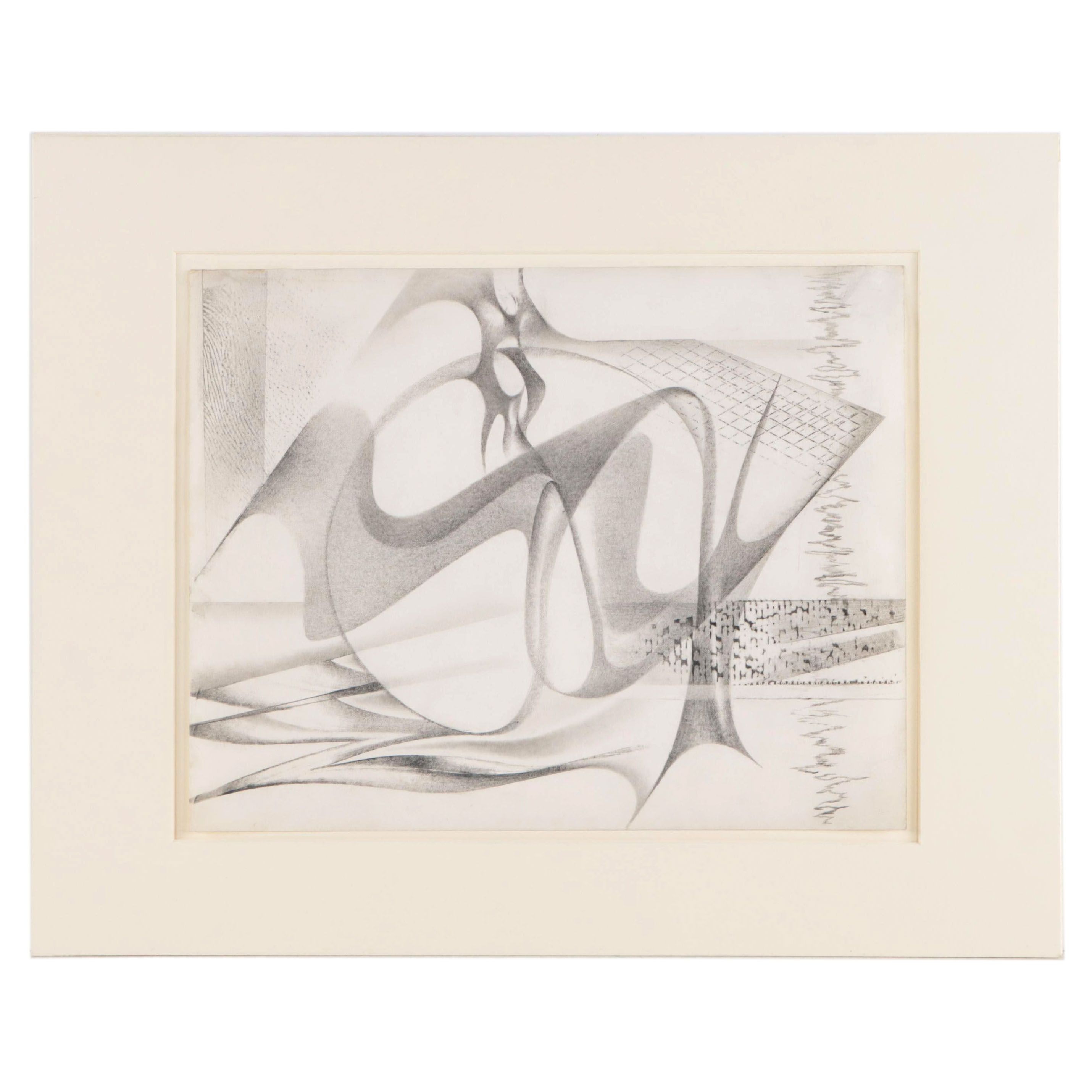 Medard Klein Non-objective Graphite Drawing "Loose Swirls"