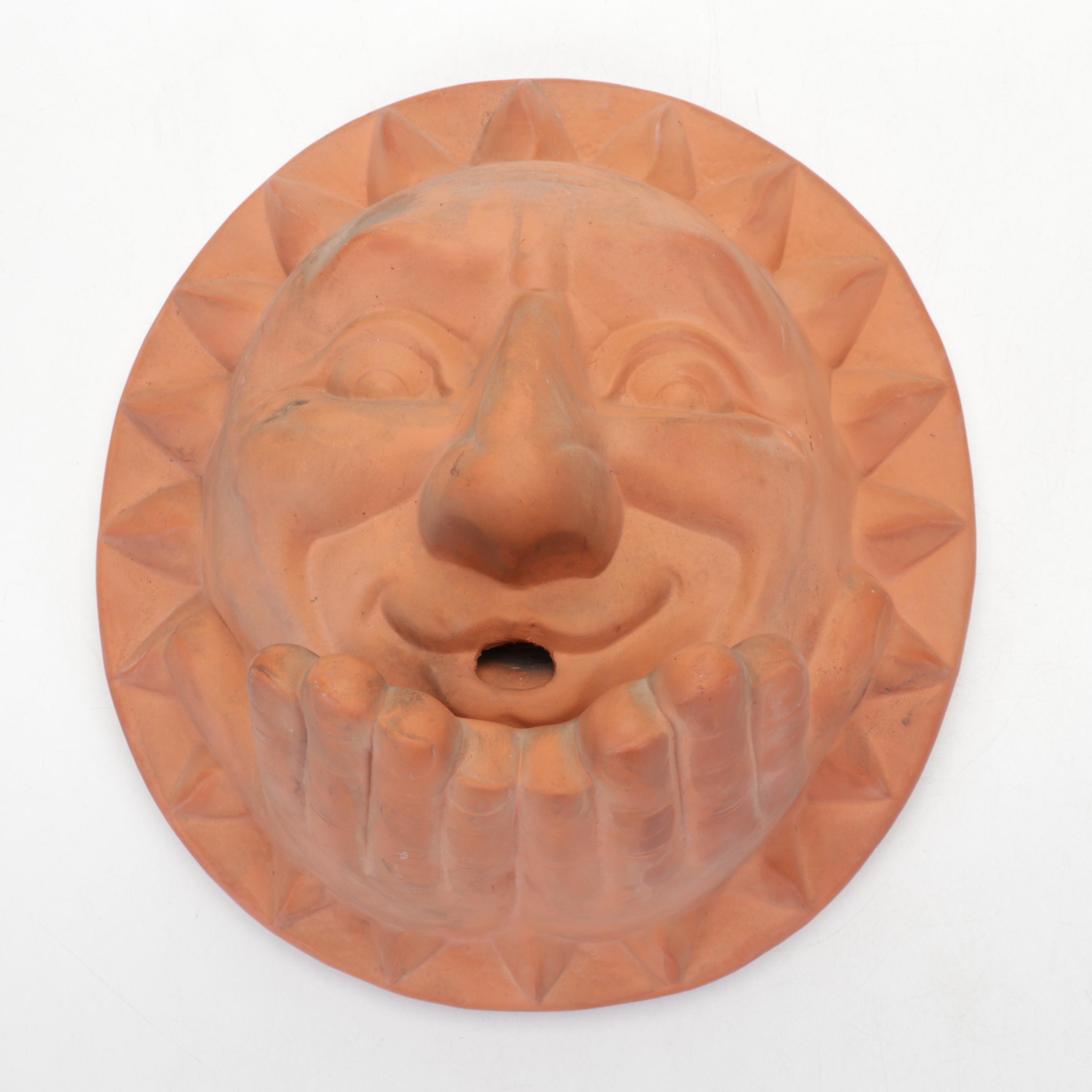 Carruth Studio Garden Sculpture and Wall Planter with Iron Manicule Décor