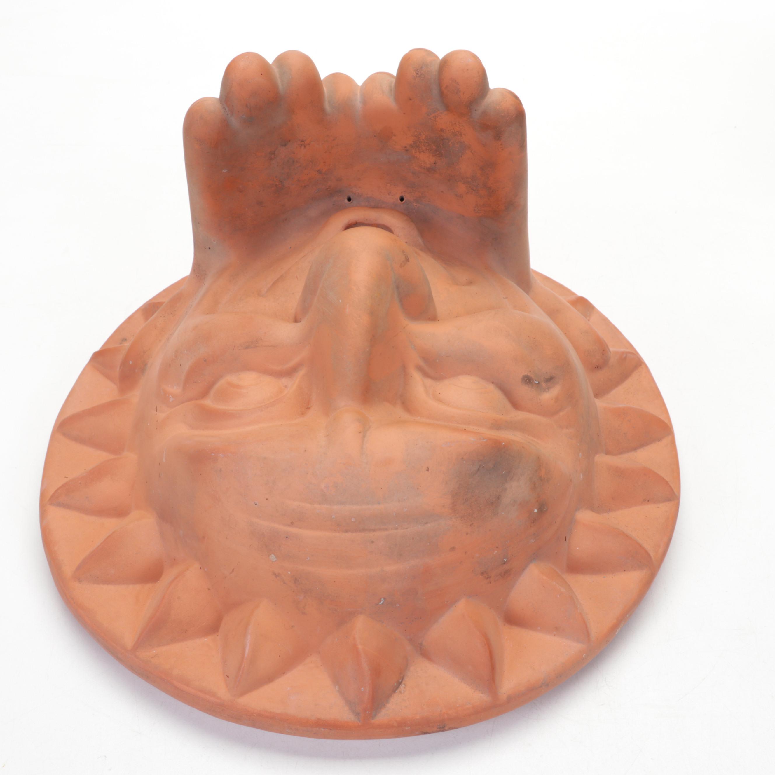 Carruth Studio Garden Sculpture and Wall Planter with Iron Manicule Décor