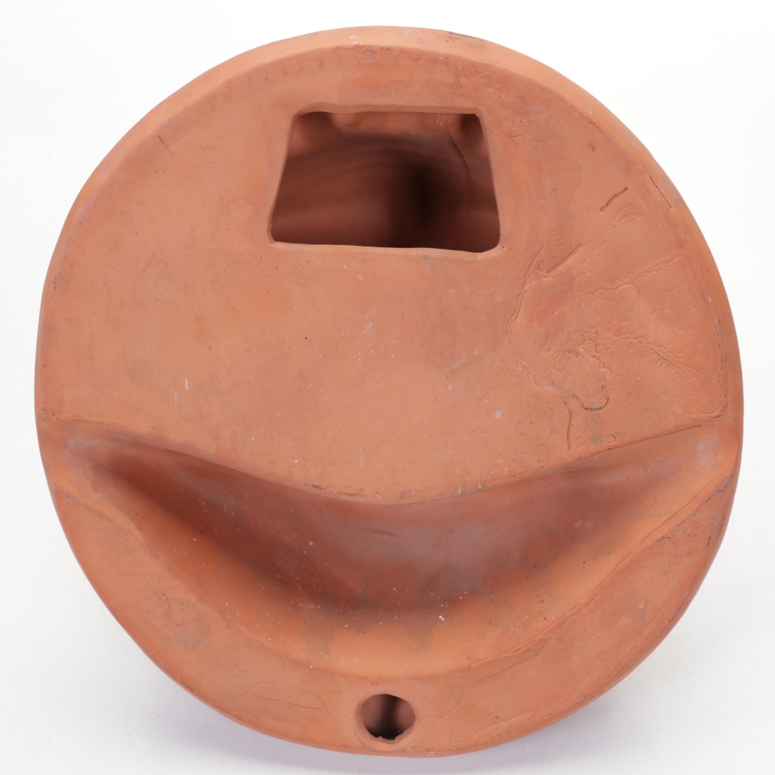 Carruth Studio Garden Sculpture and Wall Planter with Iron Manicule Décor