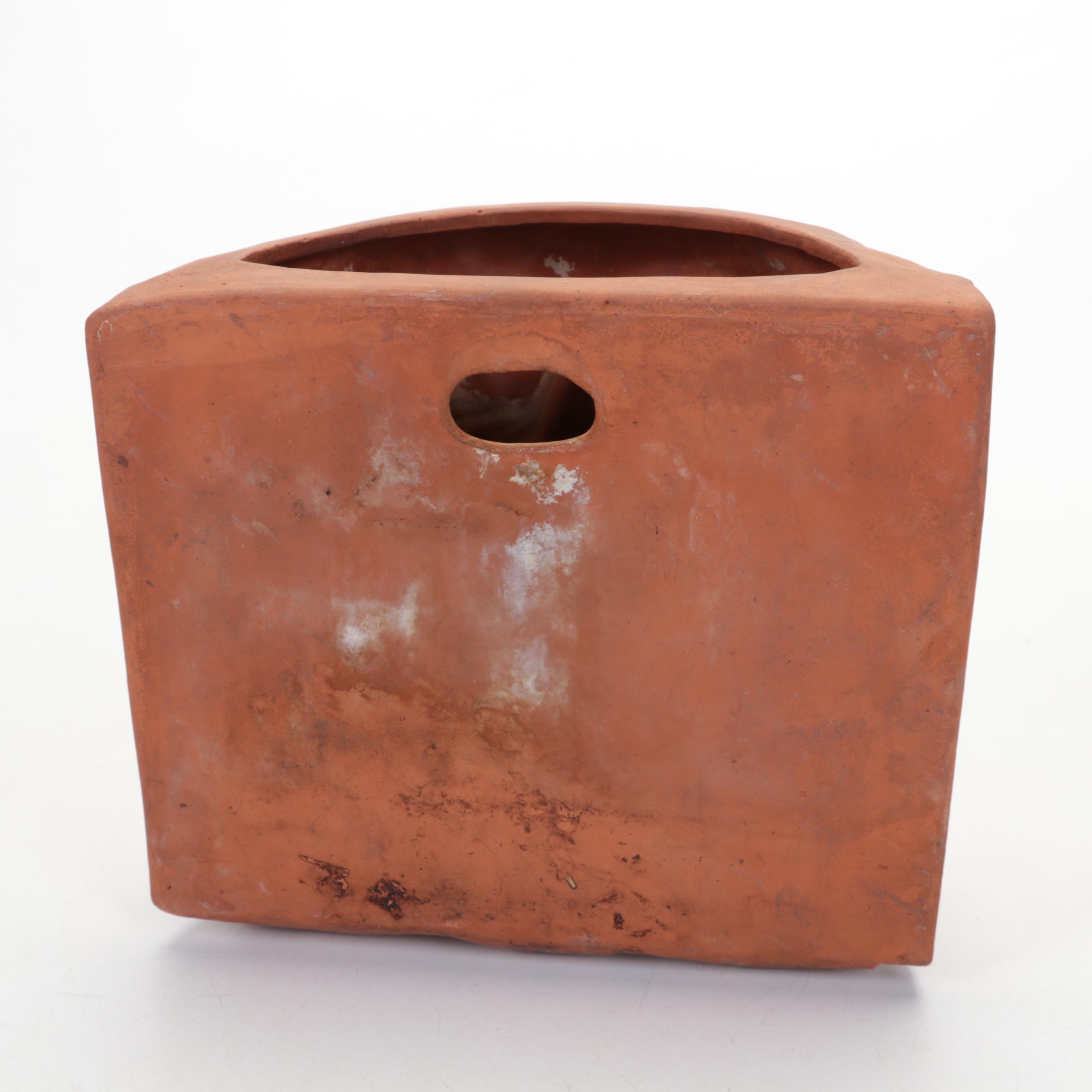 Carruth Studio Garden Sculpture and Wall Planter with Iron Manicule Décor