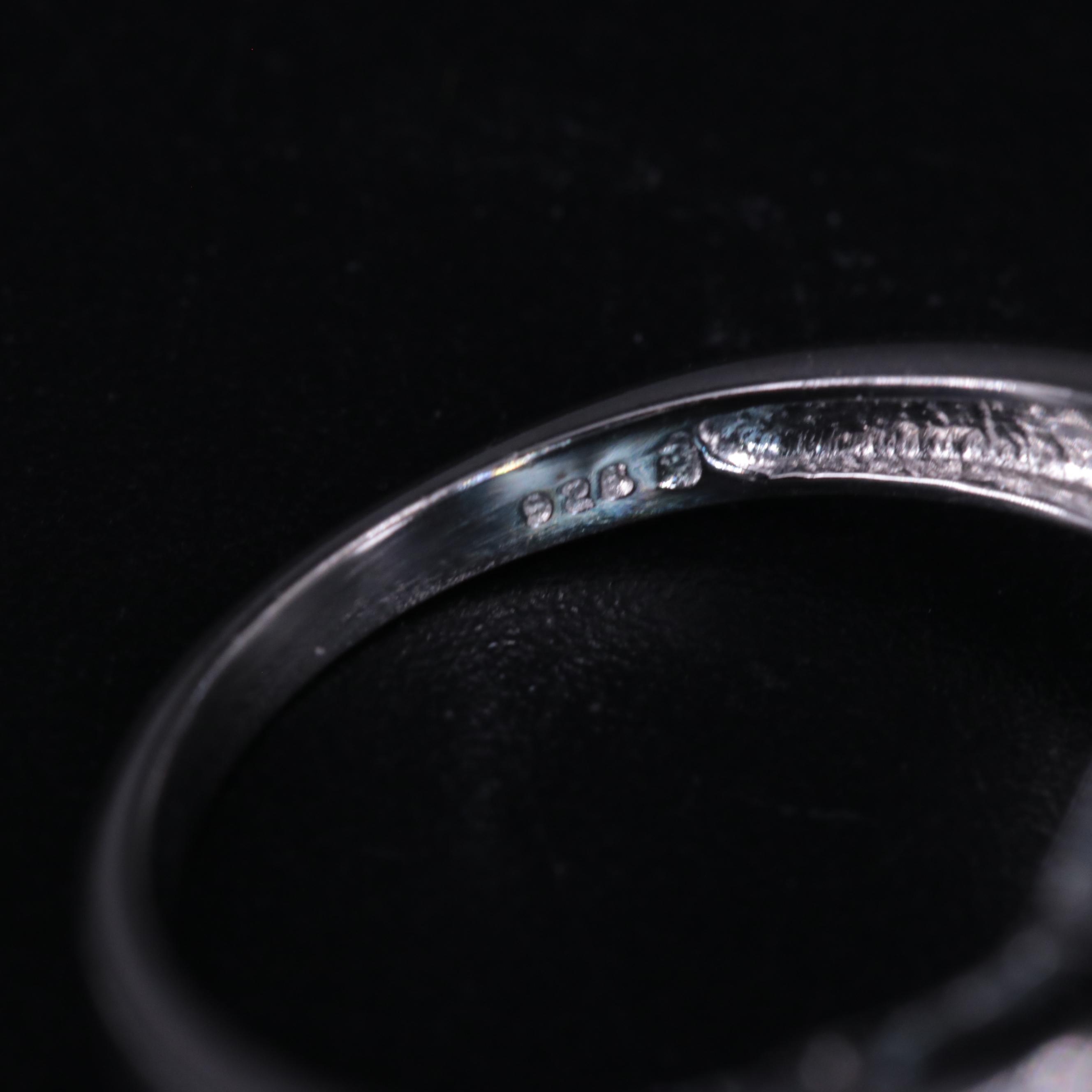 Sterling Blue Topaz and Cubic Zirconia Ring