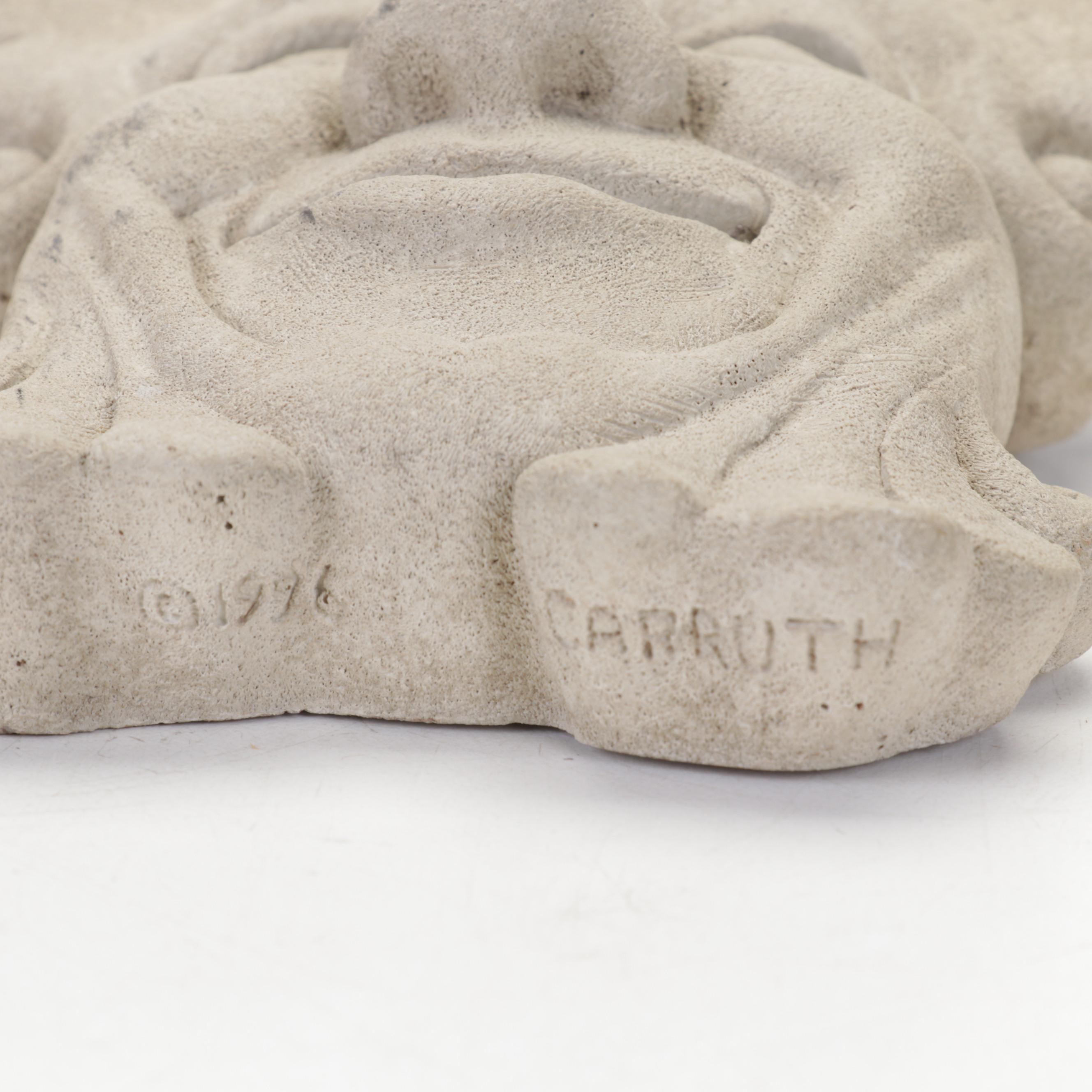 Carruth Studio Garden Sculpture and Wall Planter with Iron Manicule Décor