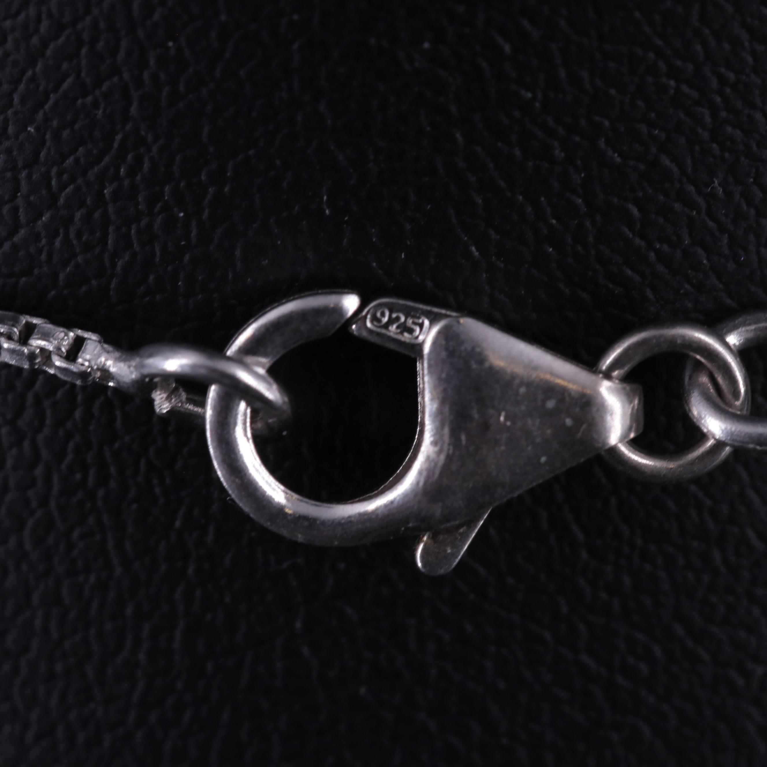 Sterling Cubic Zirconia Flower and Vines Necklace