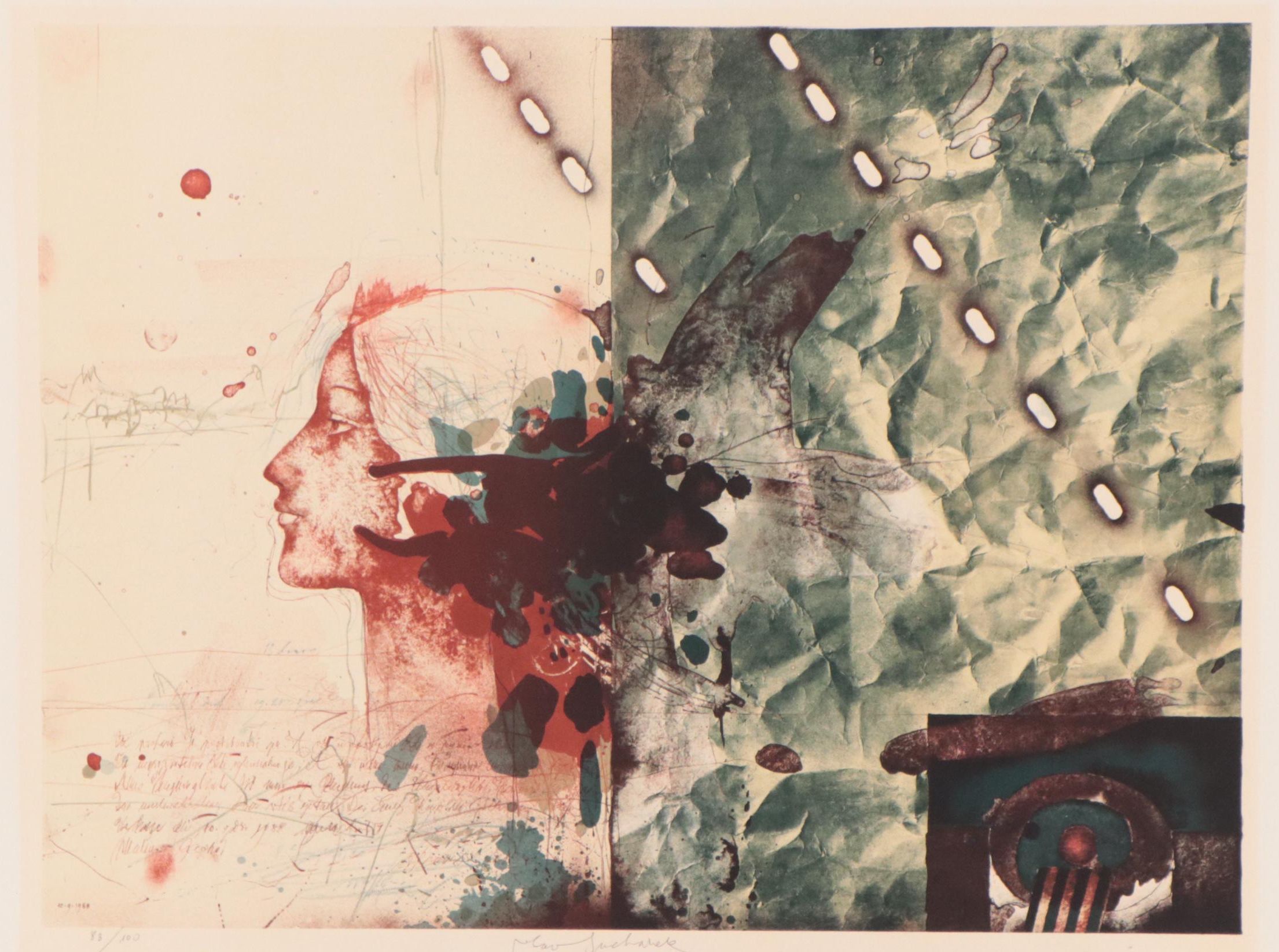 Vladimir Suchánek Surreal Lithograph, Circa 1988