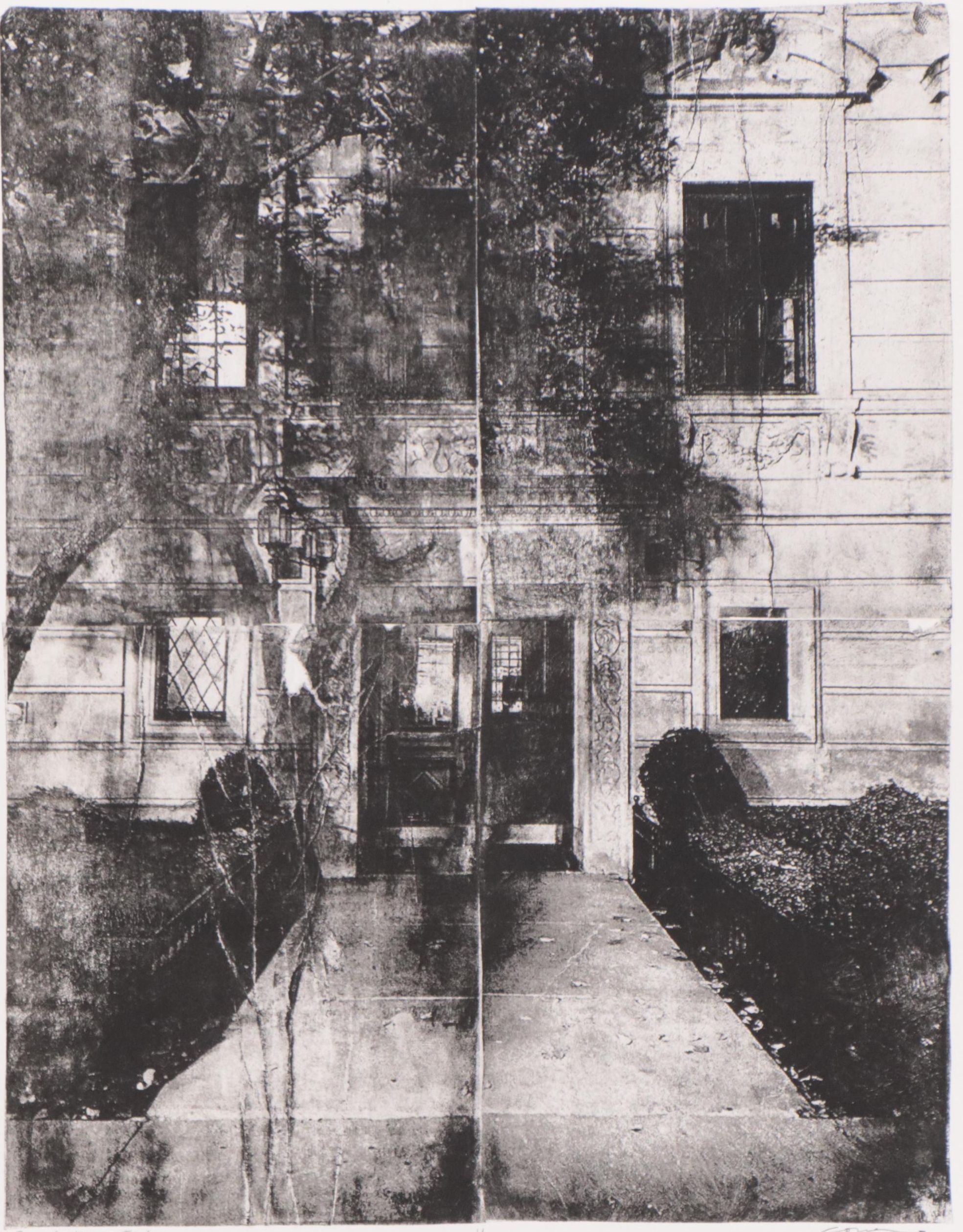 Julie Cowan Lithograph Monoprint "Family Enters First"