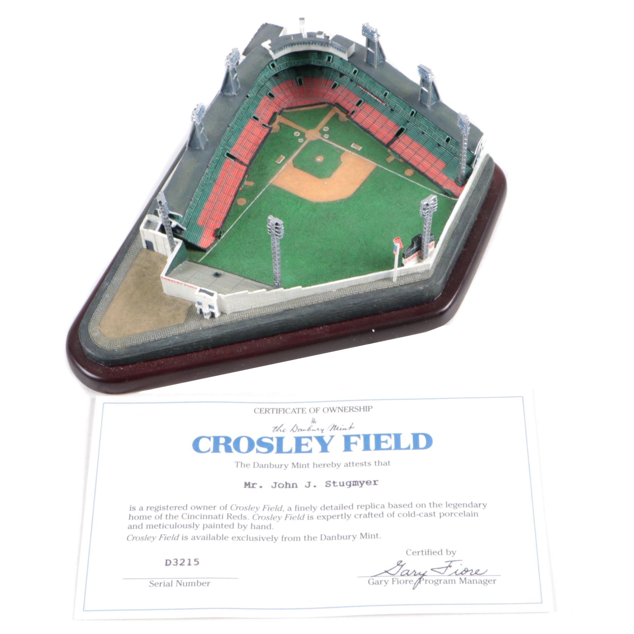 The Danbury Mint "Crosley Field" Cincinnati Reds Hand-Painted Porcelain Replica