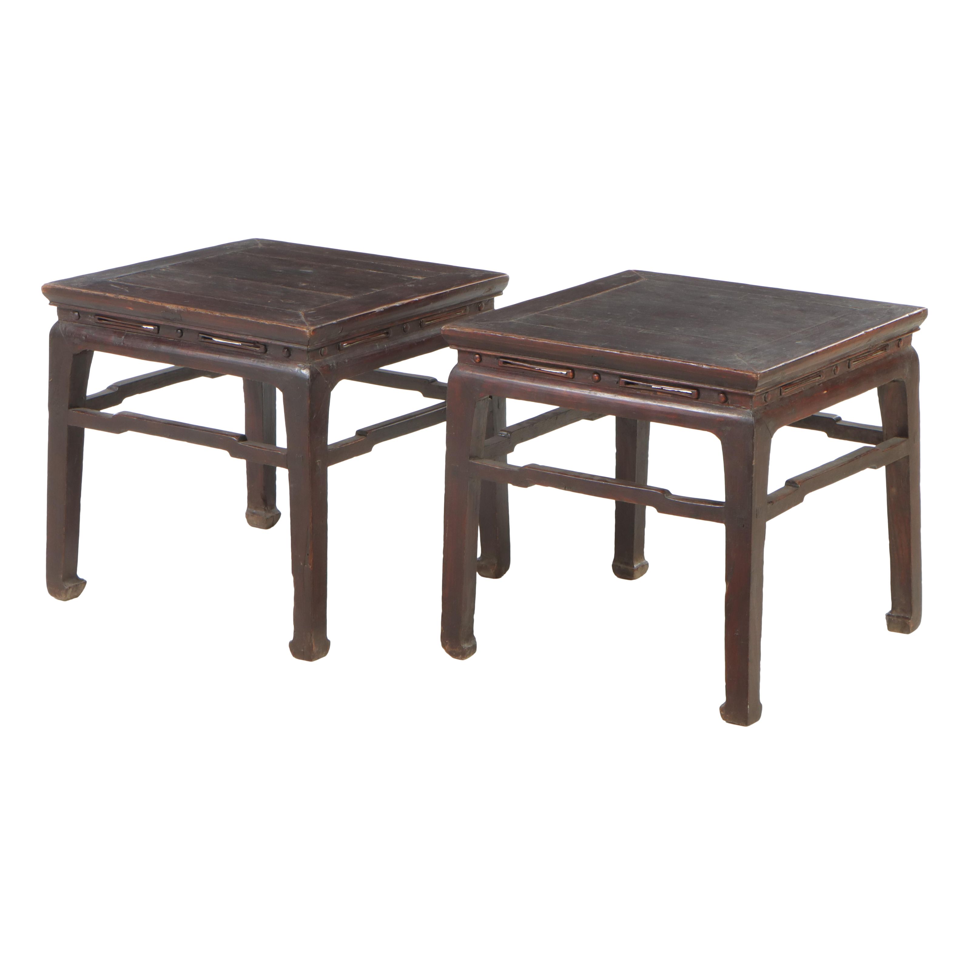 Pair of Chinese Hardwood Side Tables