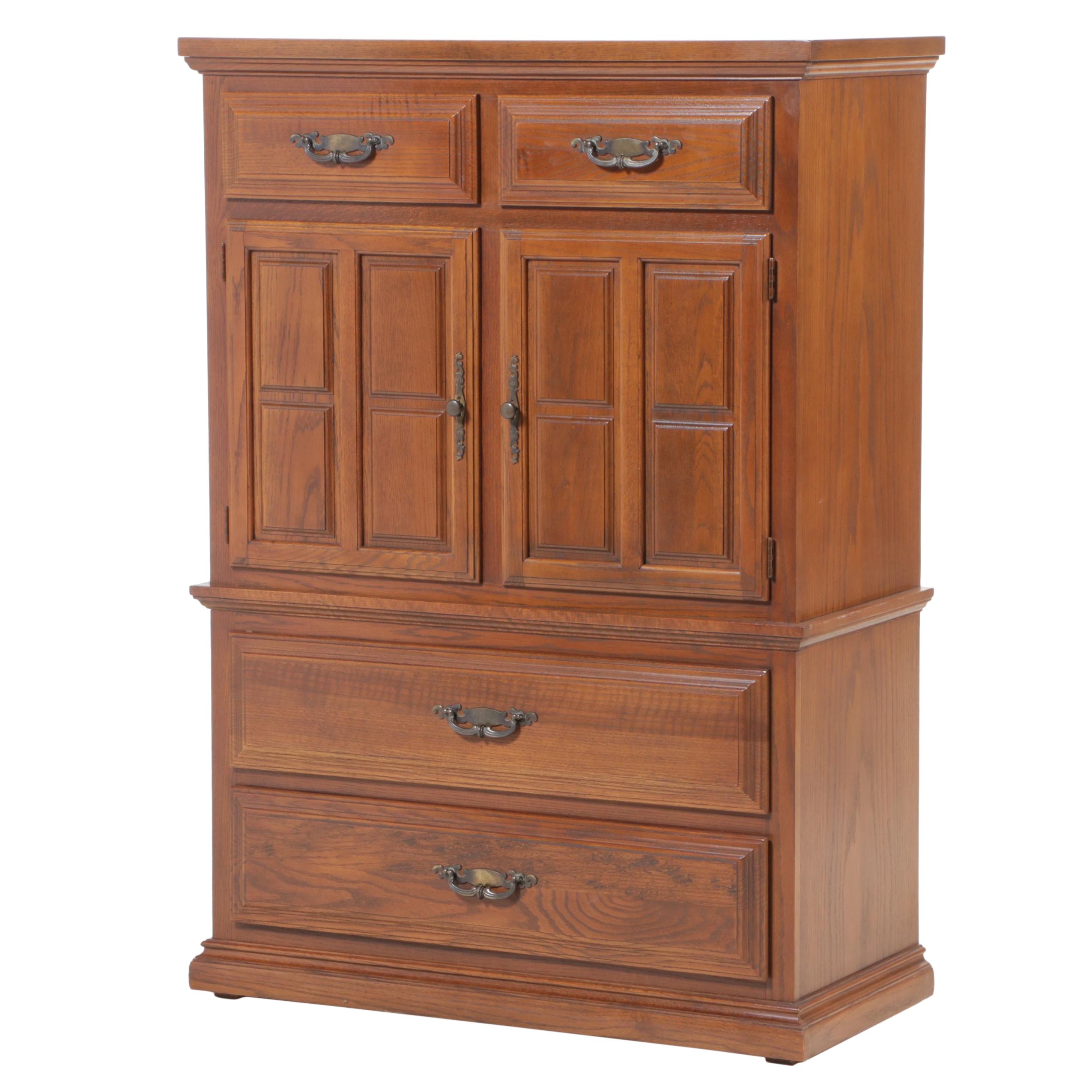 Kroehler French Provincial Style Oak Clothes Press