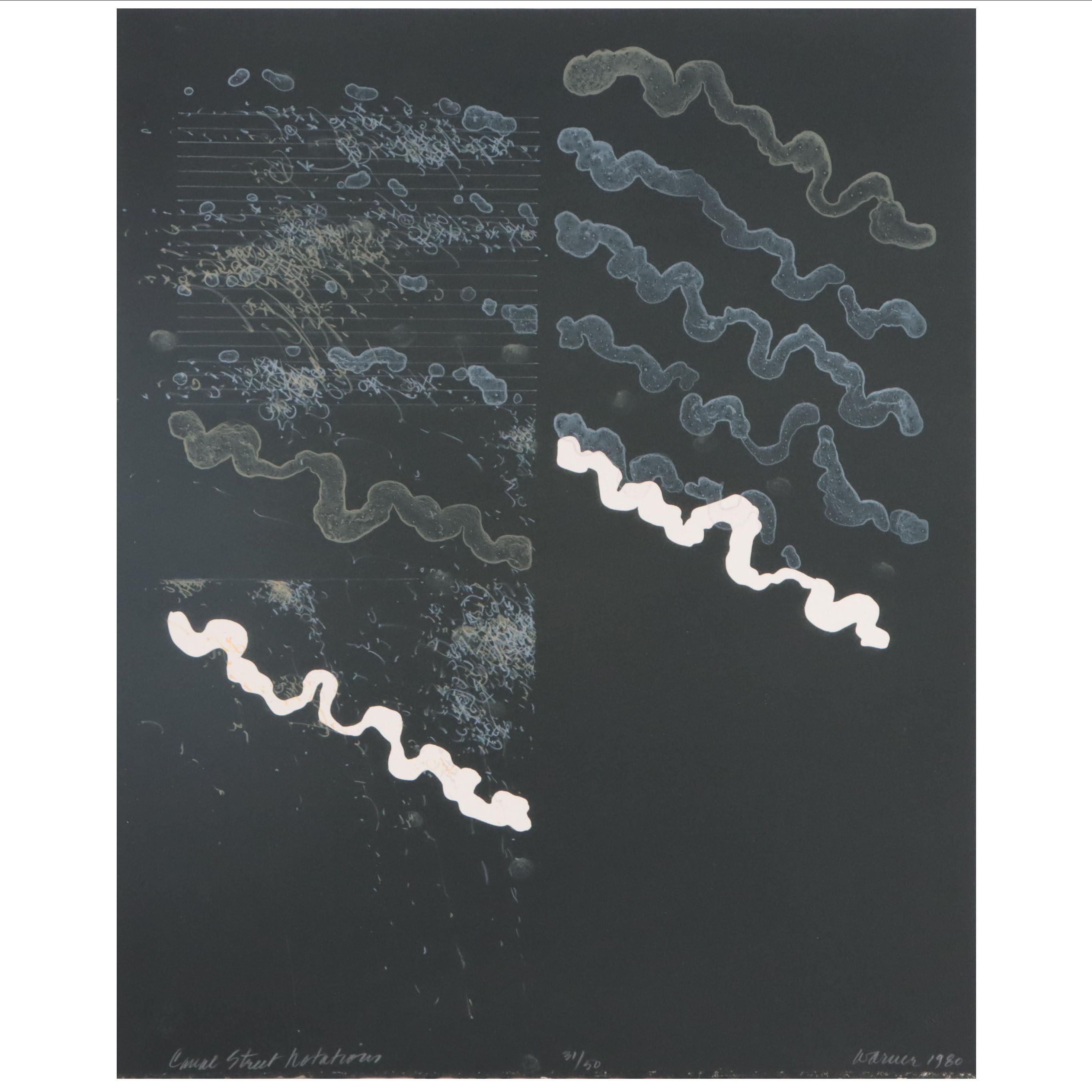 Douglas W. Warner Lithograph "Canal Street Notations," 1980