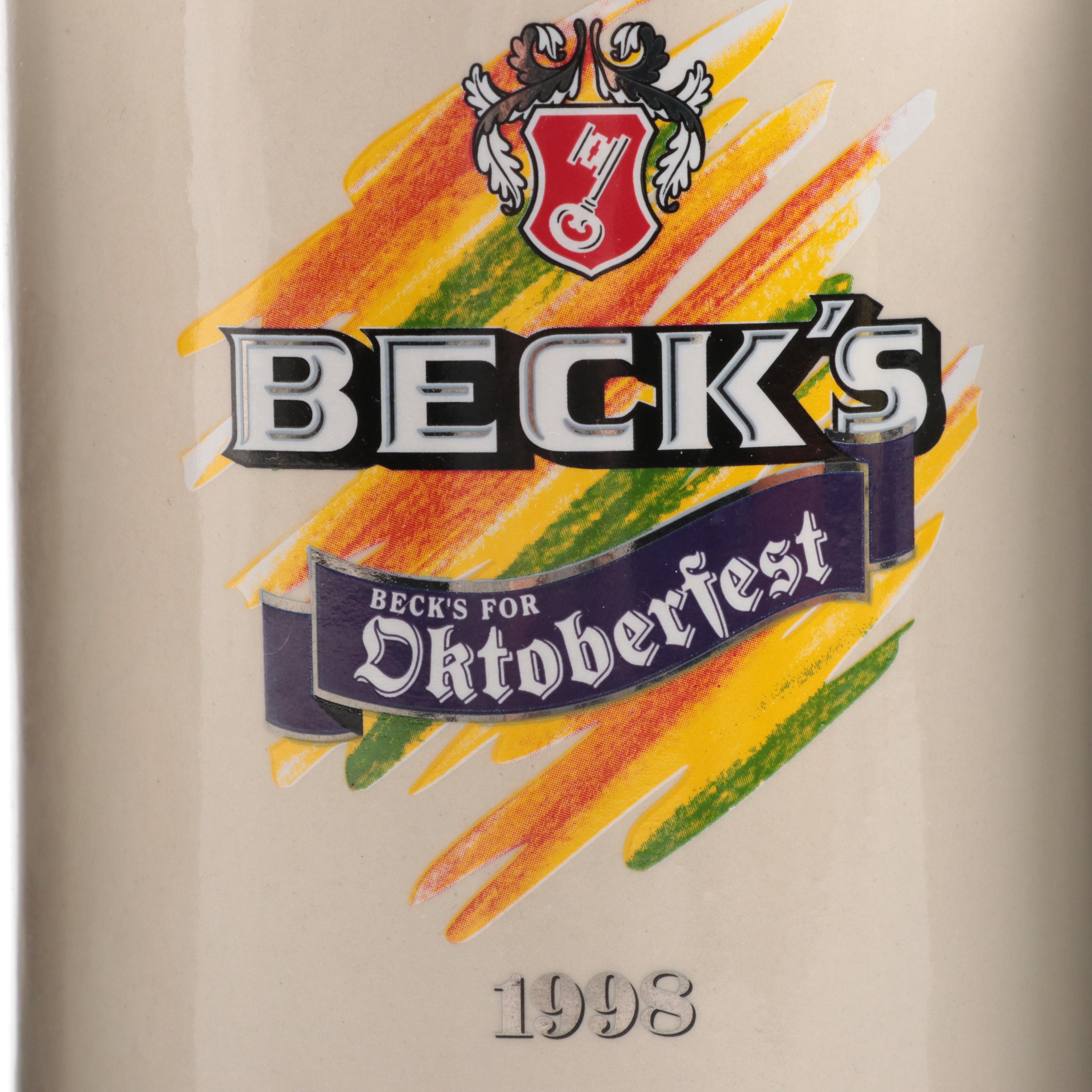 Oktoberfest and Other Stoneware Beer Steins, Late 20th Century