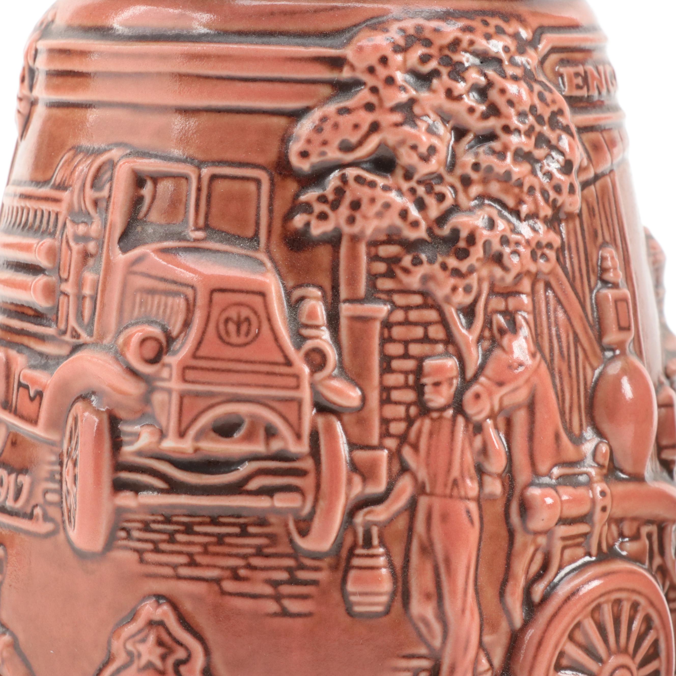 Jim Beam Stein Shaped Decanter with Stroh Brewery and Other Ceramic Beer Steins