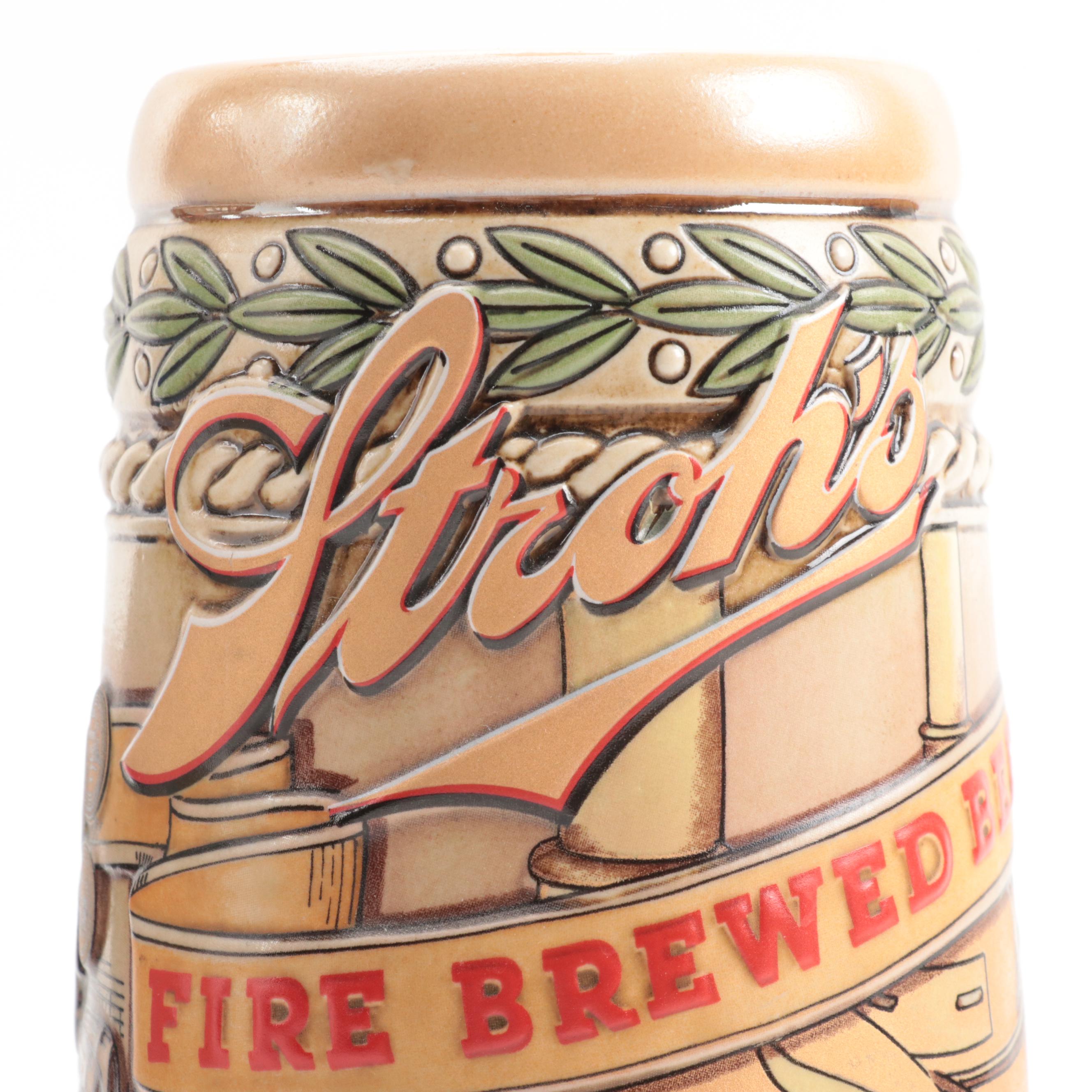 Jim Beam Stein Shaped Decanter with Stroh Brewery and Other Ceramic Beer Steins