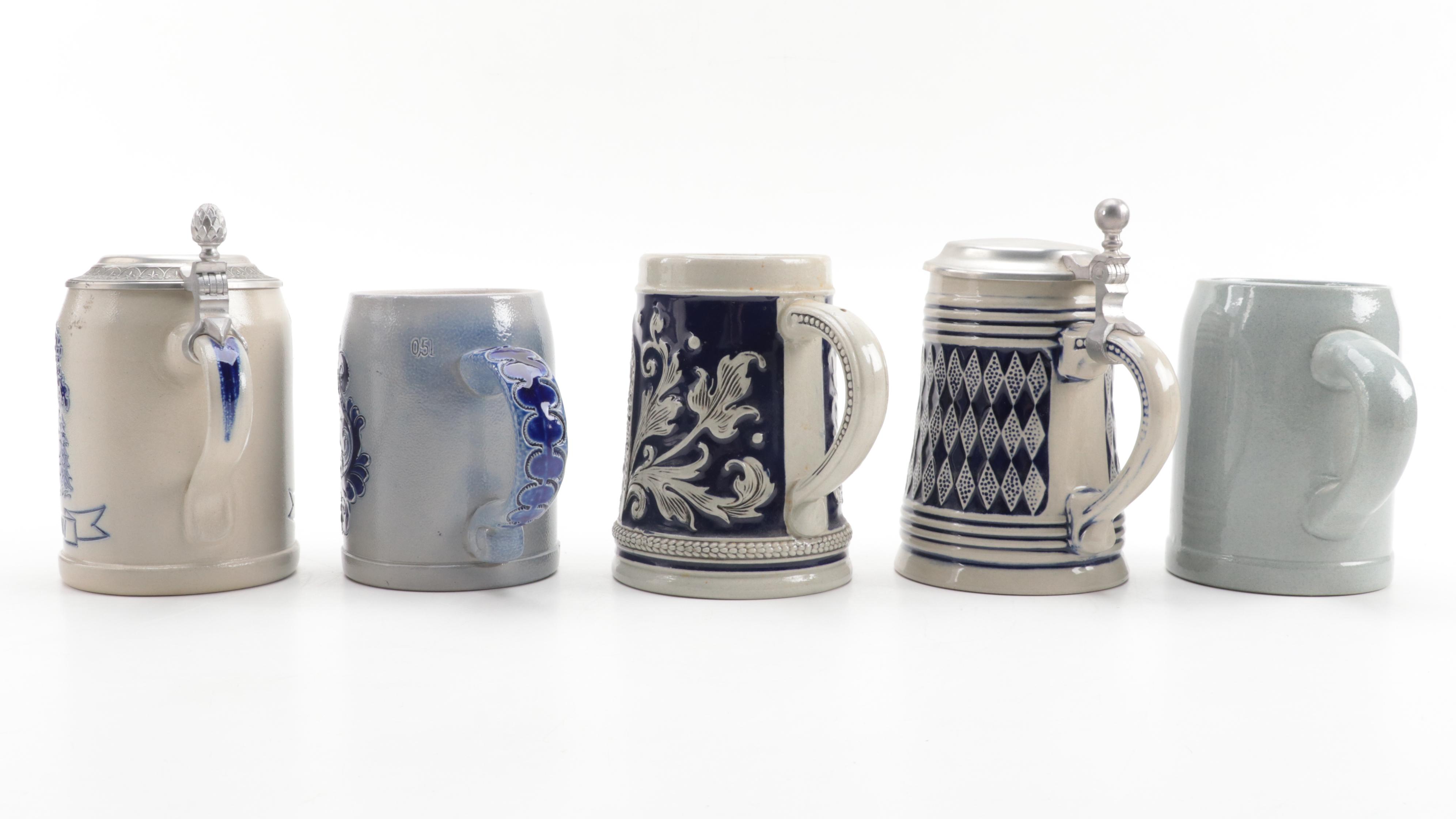 Goebel with Westerwald Style and Other German Stoneware Beer Steins