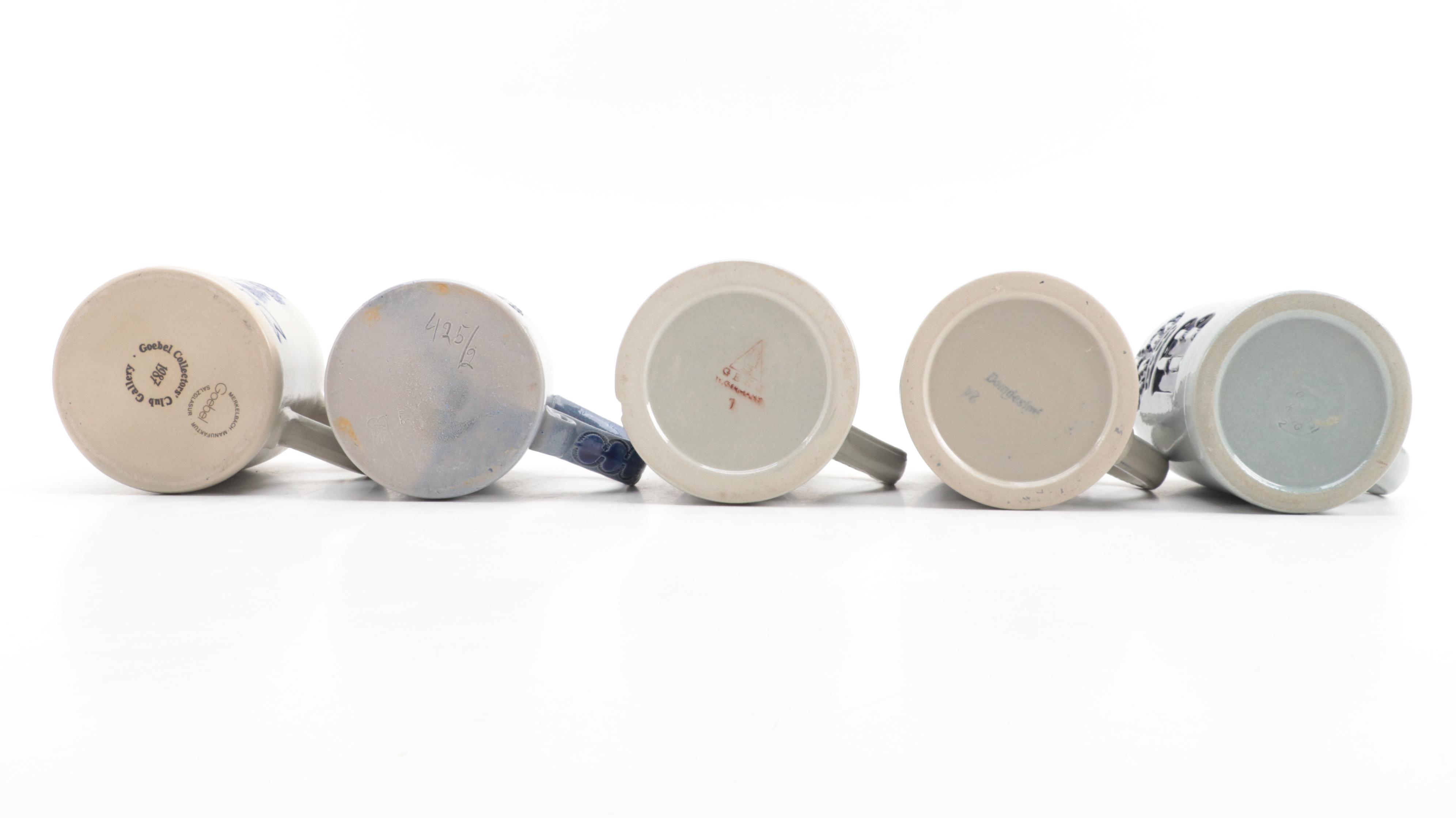 Goebel with Westerwald Style and Other German Stoneware Beer Steins