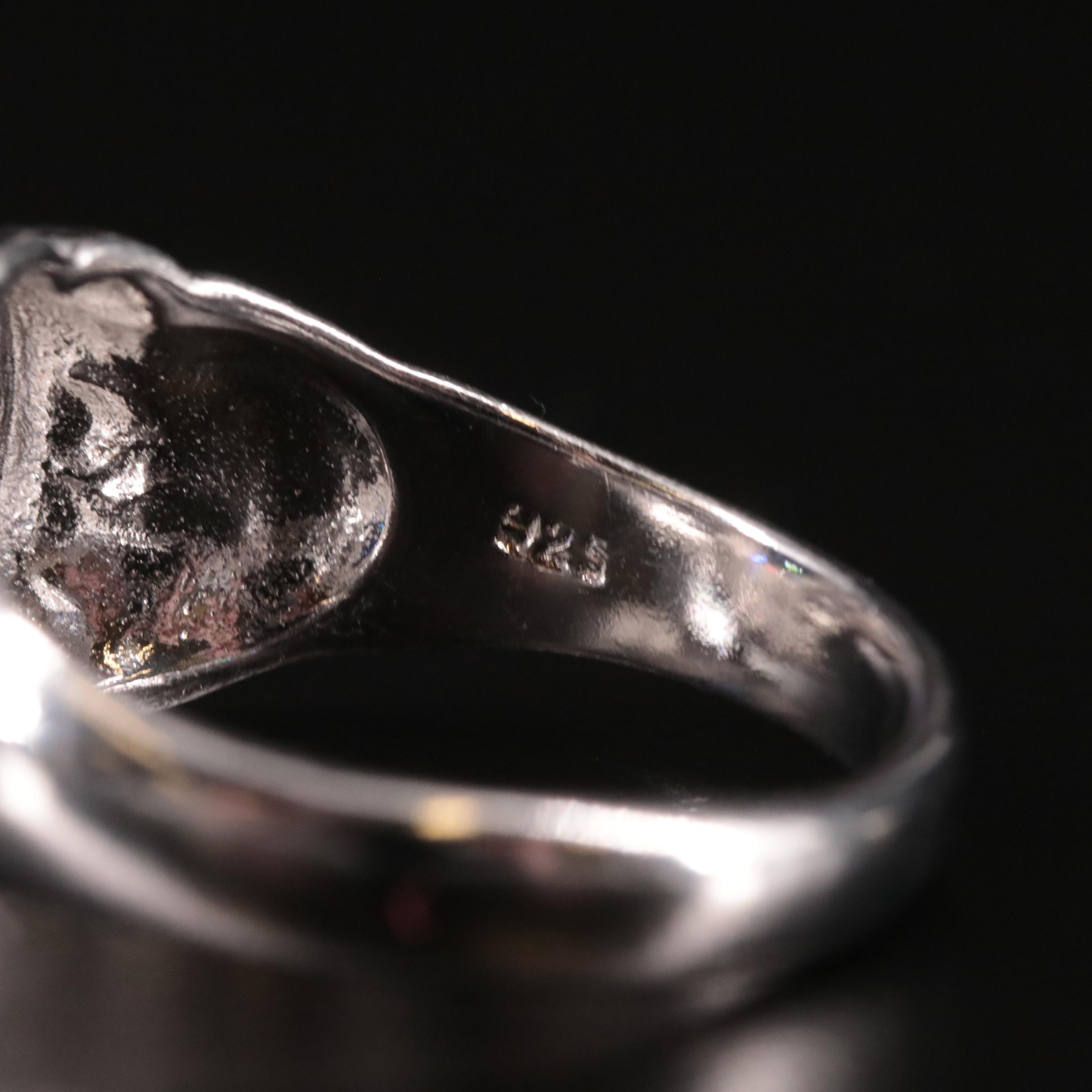 Sterling, Sapphire and Cubic Zirconia Tapered Ring