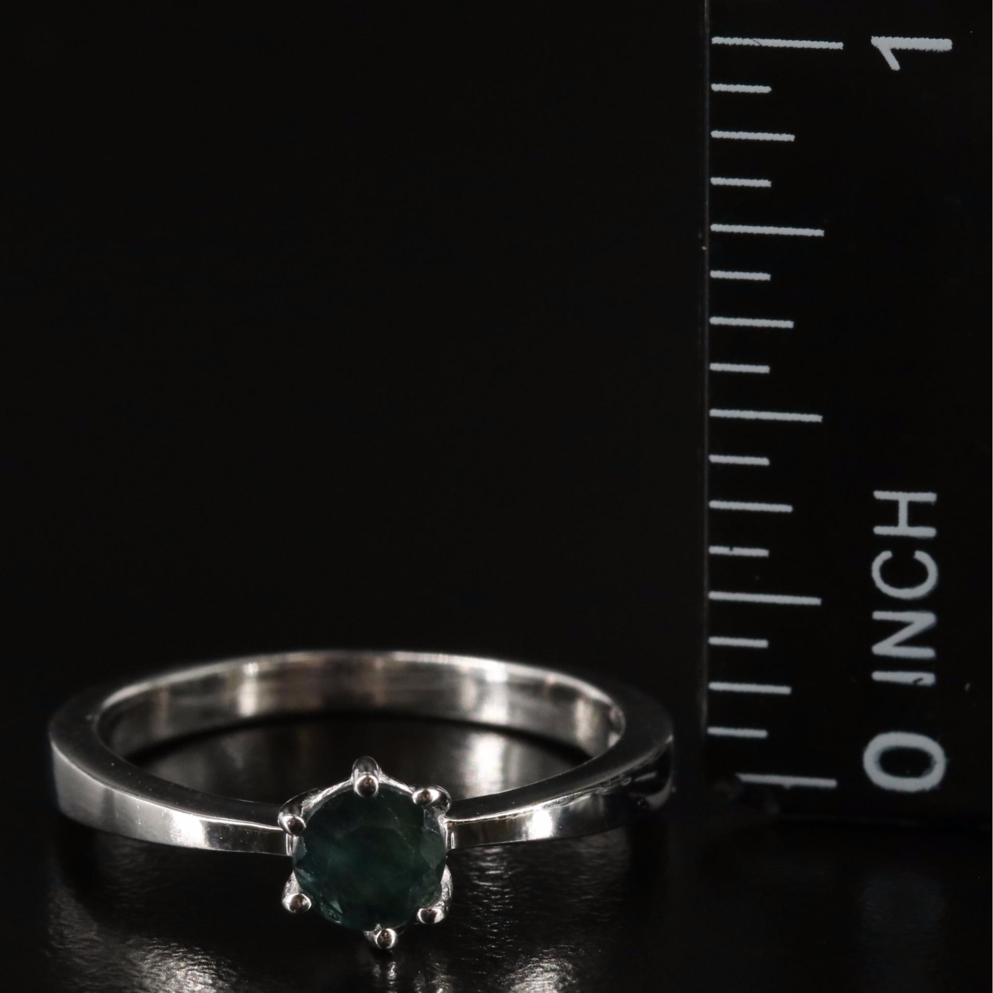 Sterling Sapphire Solitaire Ring