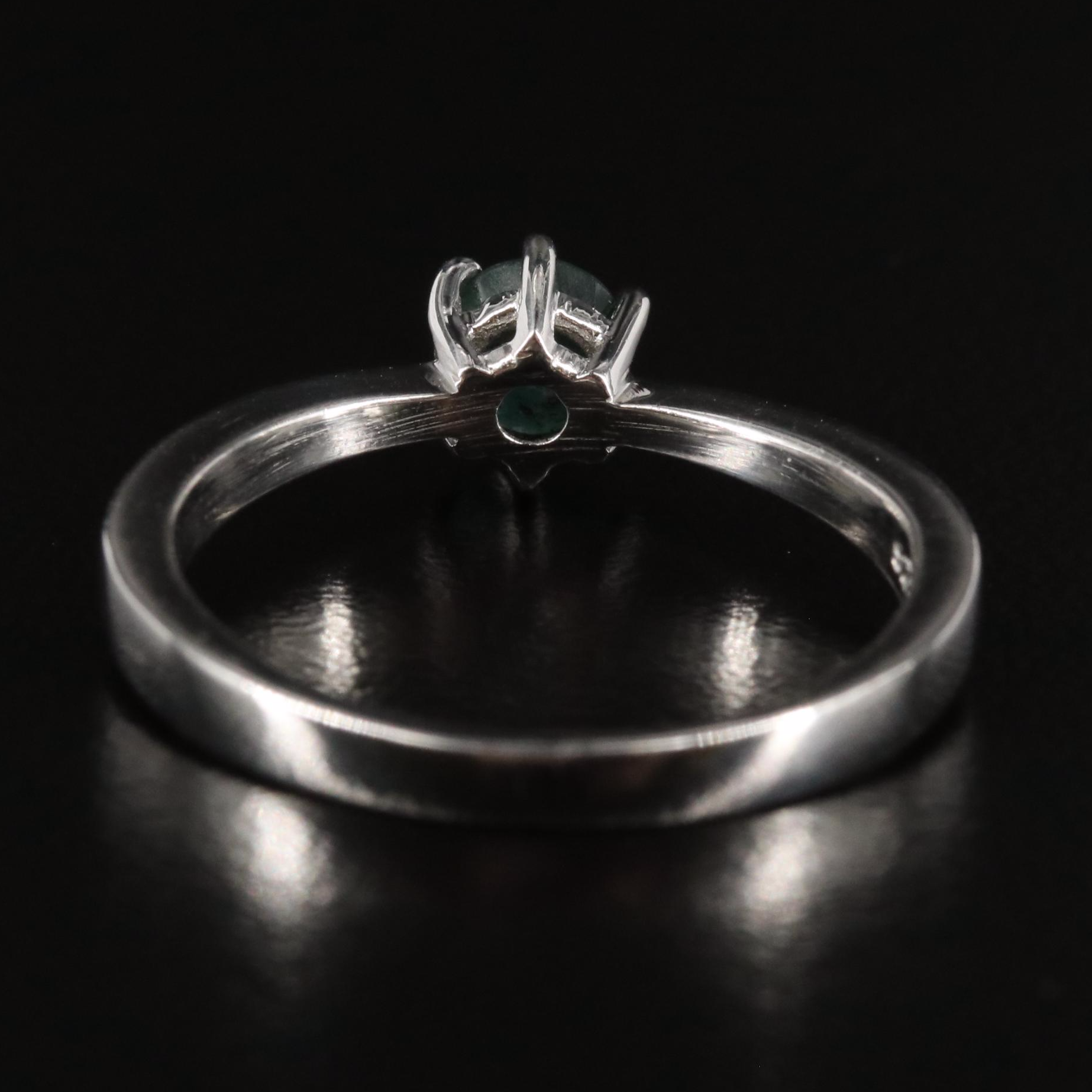 Sterling Sapphire Solitaire Ring