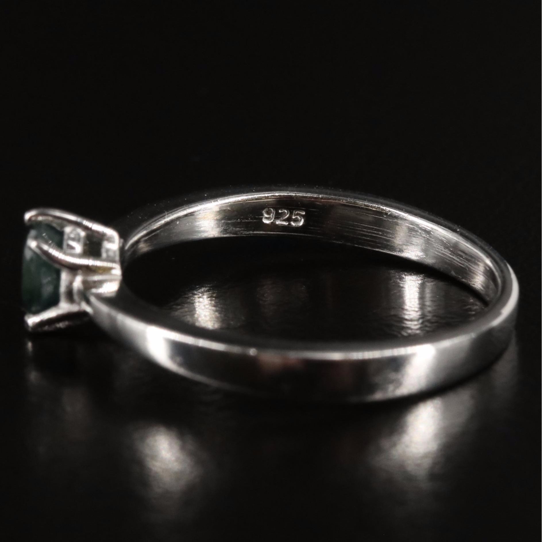 Sterling Sapphire Solitaire Ring