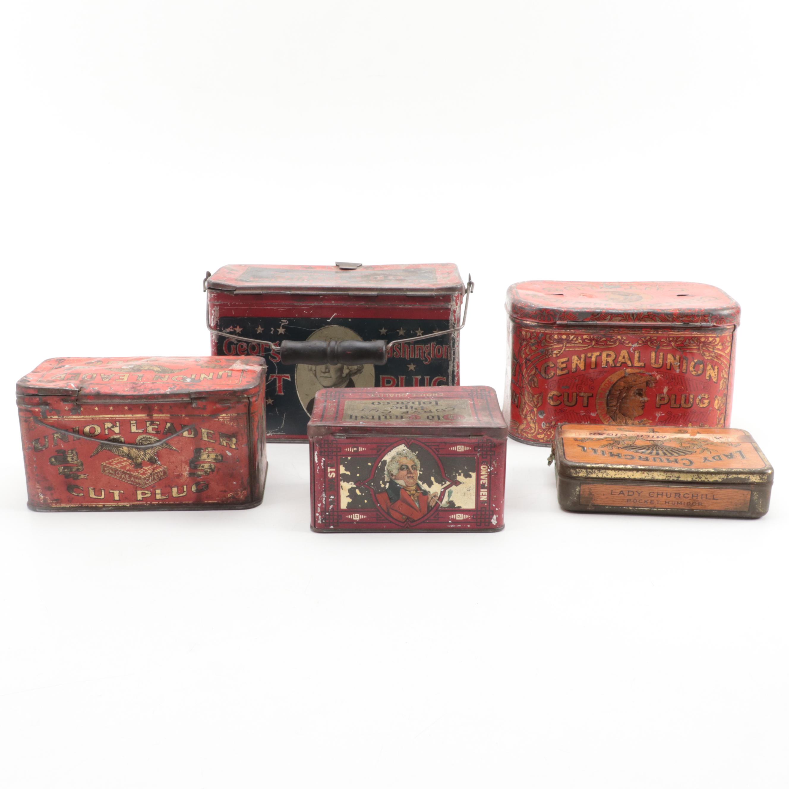 Central Union, Old English, George Washington and Other Tobacco Tins