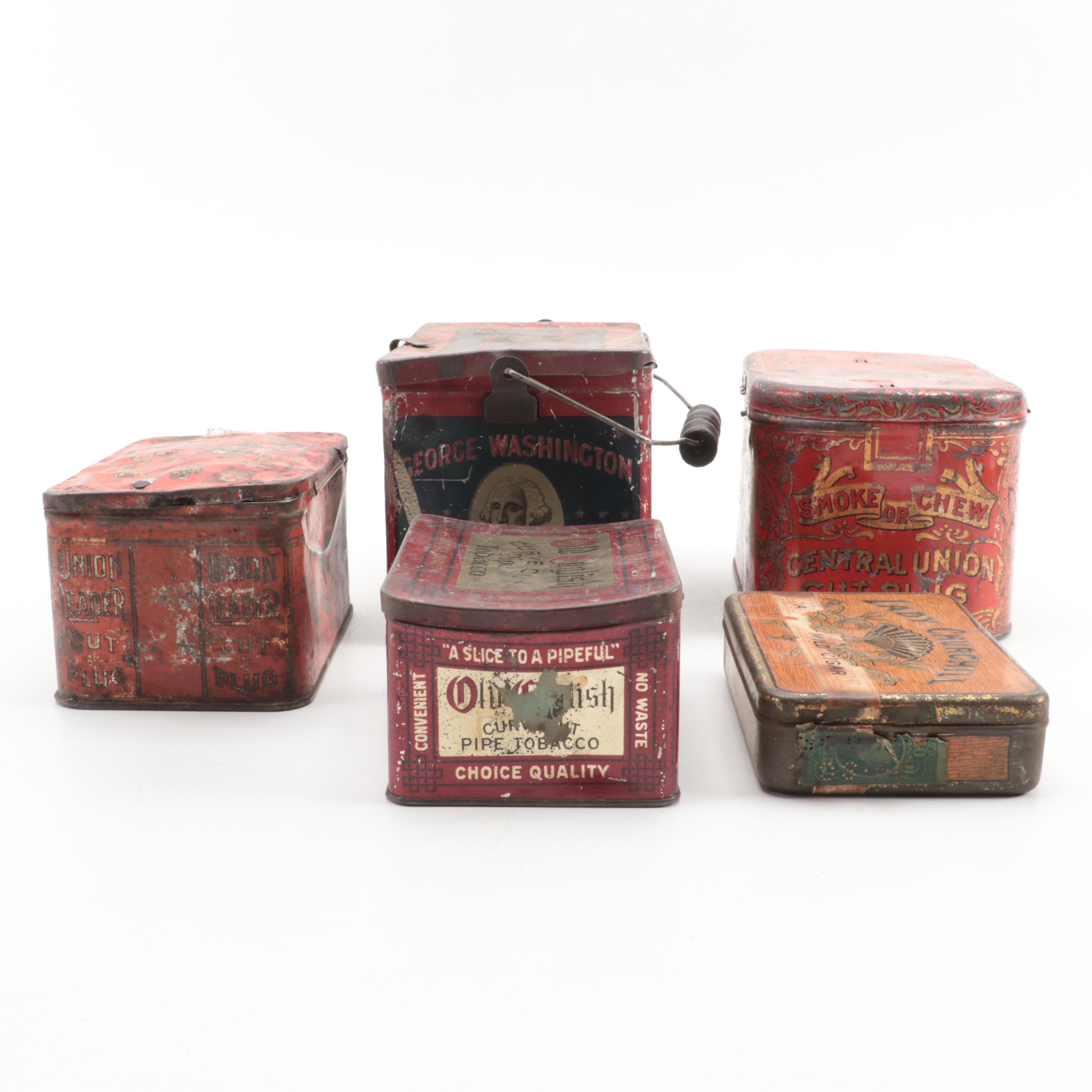 Central Union, Old English, George Washington and Other Tobacco Tins