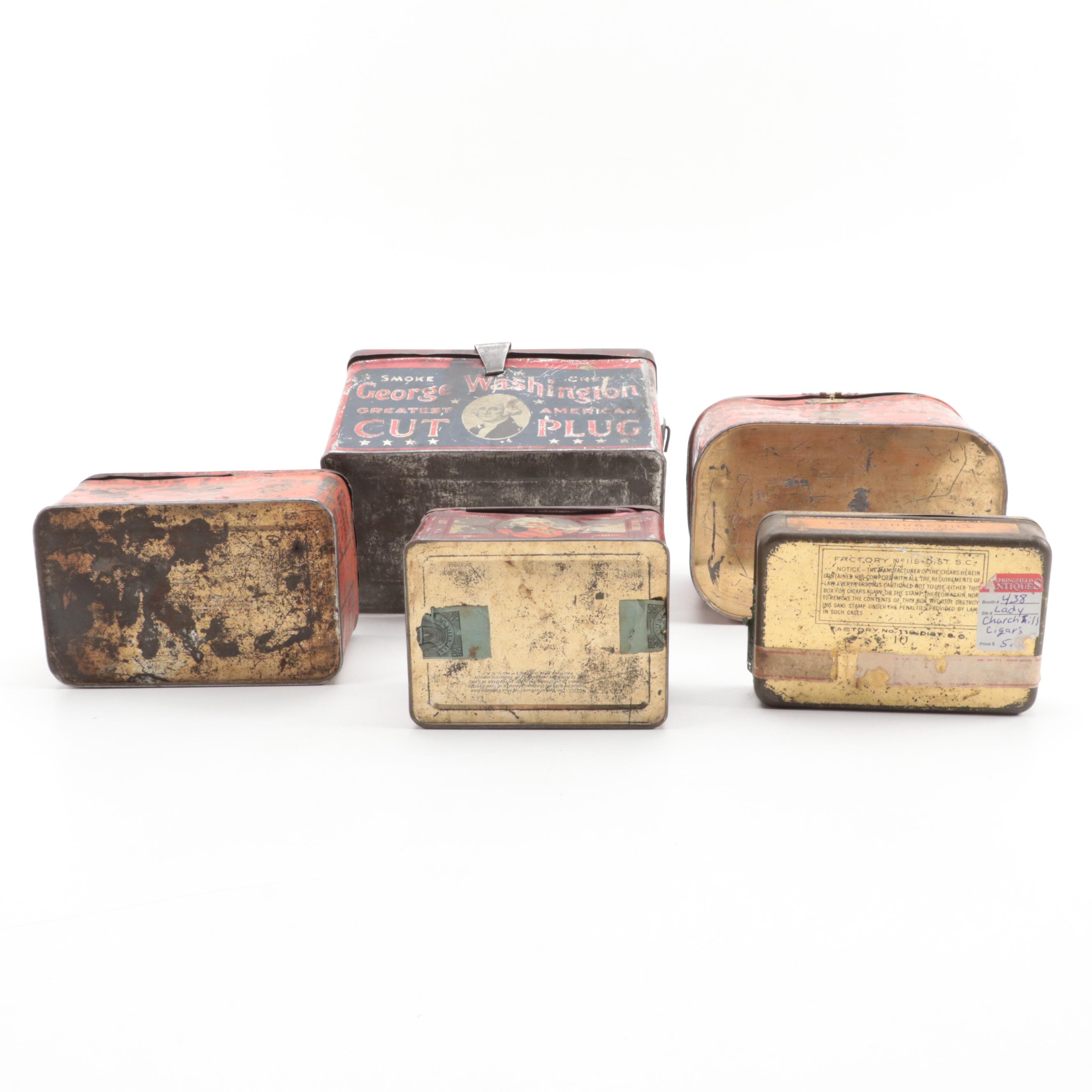Central Union, Old English, George Washington and Other Tobacco Tins