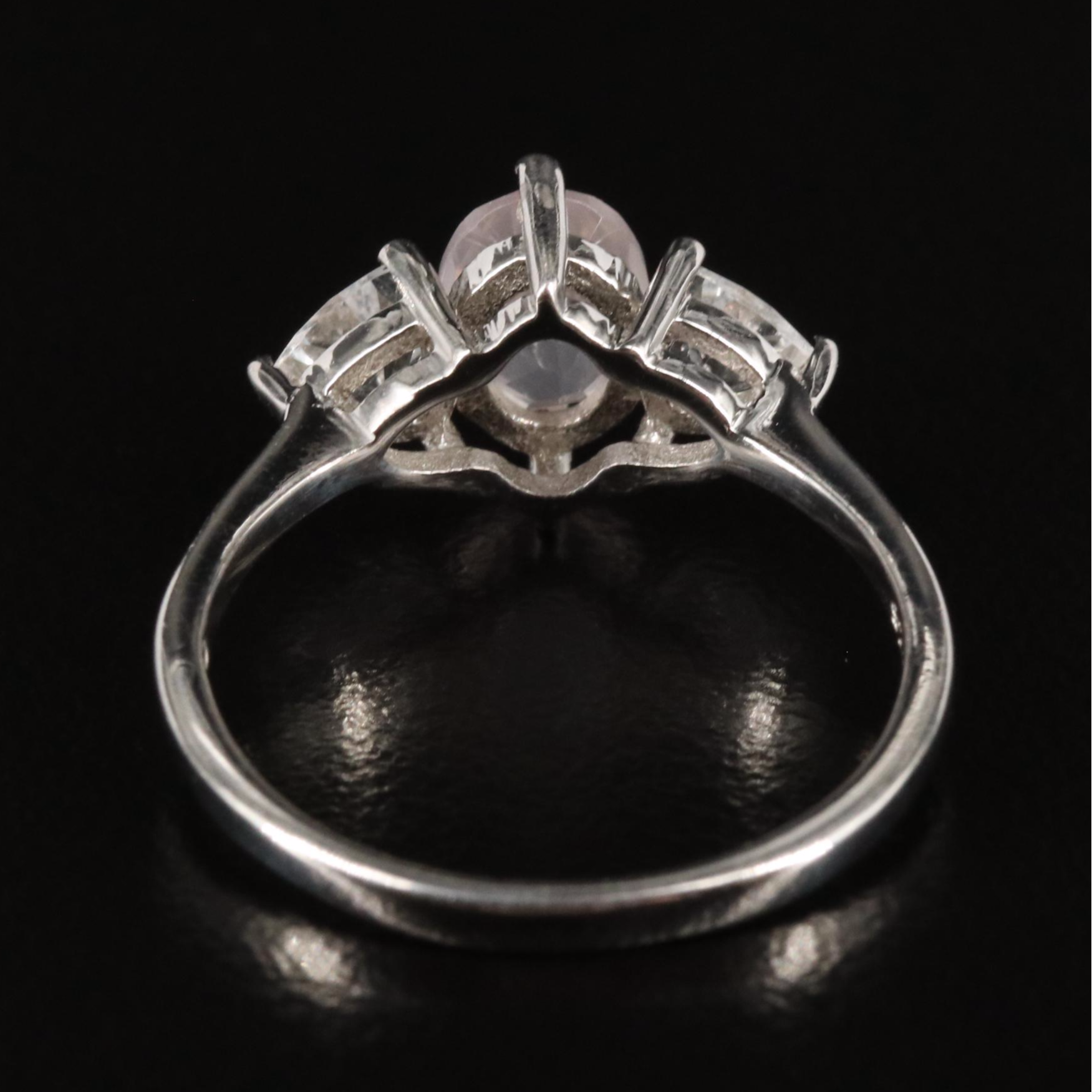 Sterling Rose Quartz and White Topaz Ring