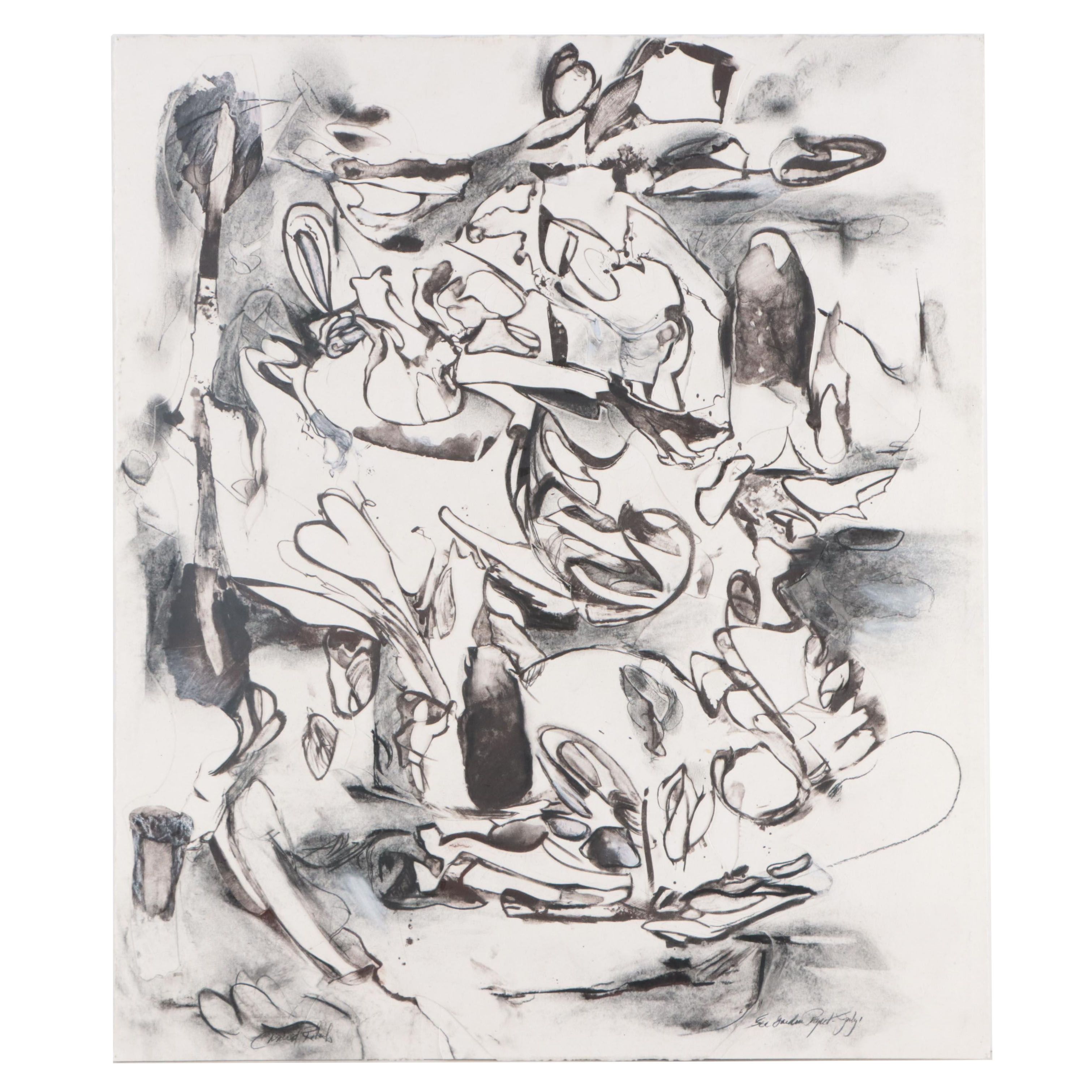 Donald Roberts Mixed Media Painting "Sea Garden Project, July 1st"