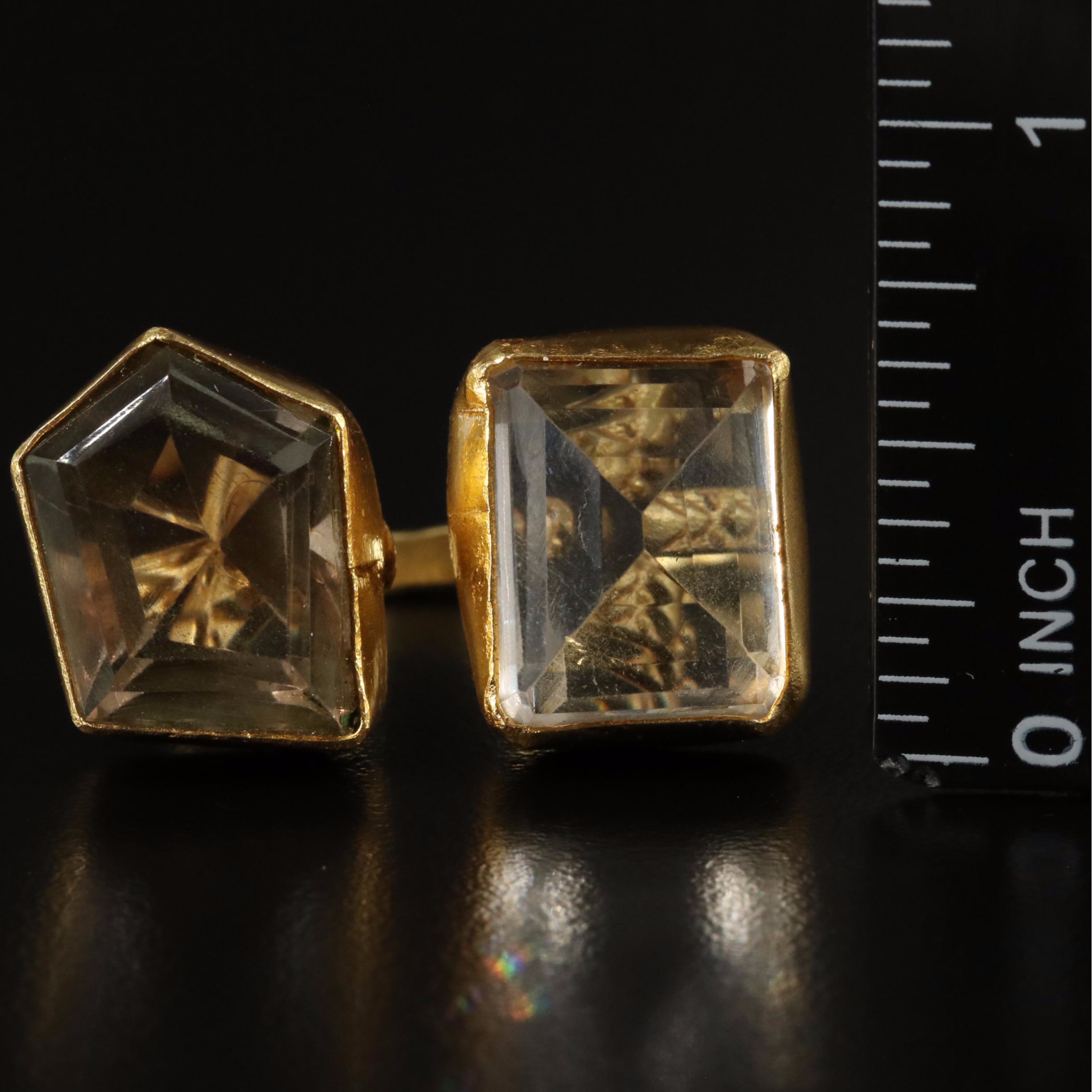 Smoky Quartz and Rock Crystal Quartz Open Ring