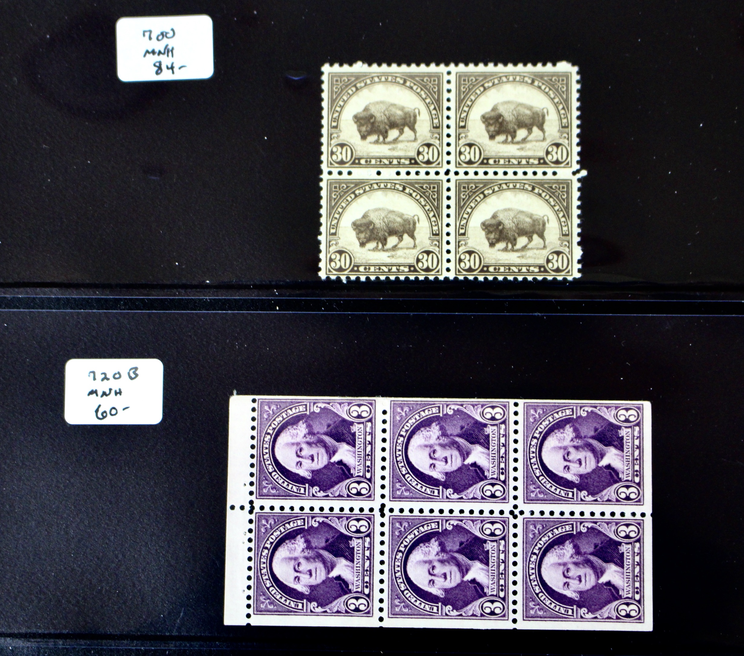 Ten Early U.S. Multiple Postage Stamps