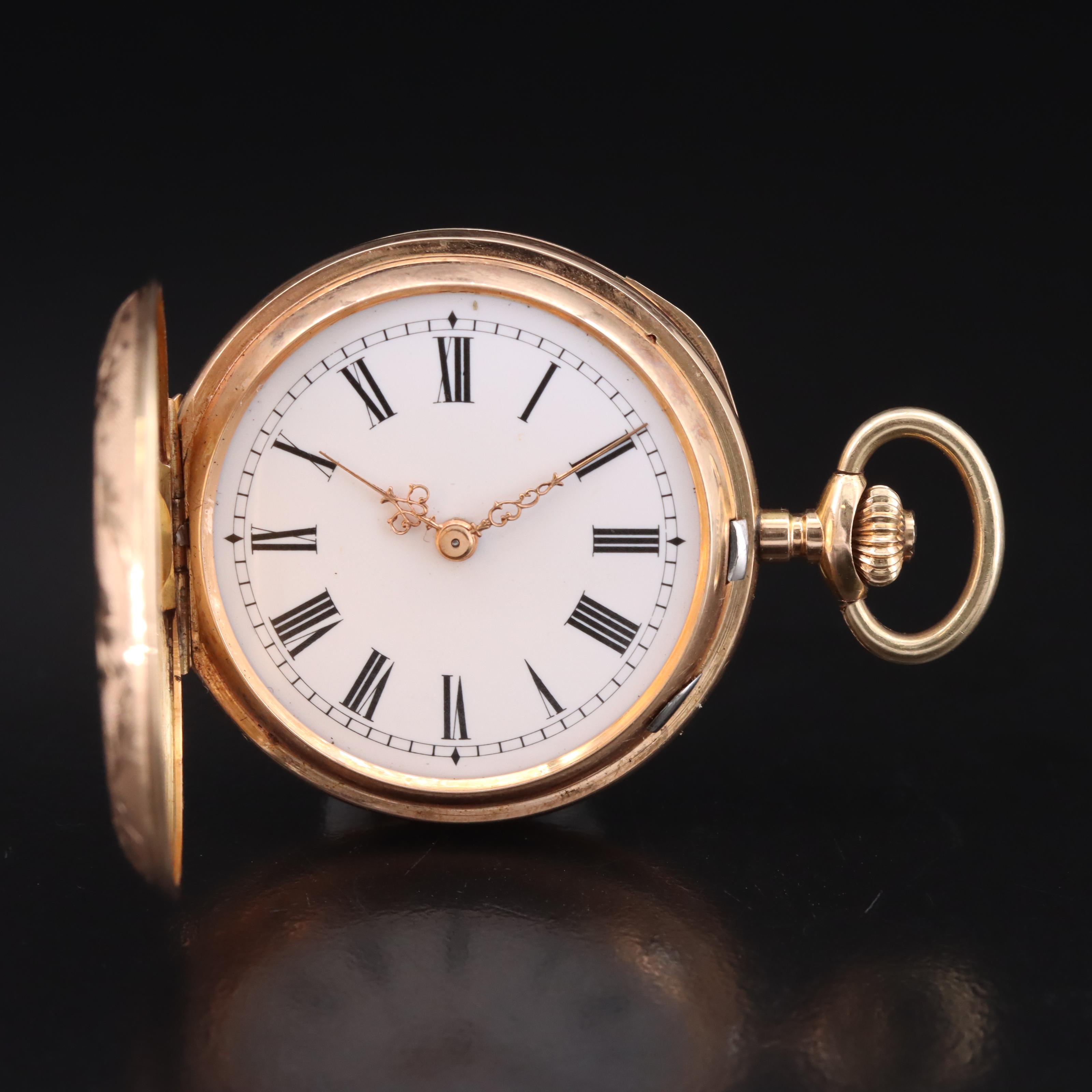 14K Hunting Case Pocket Watch