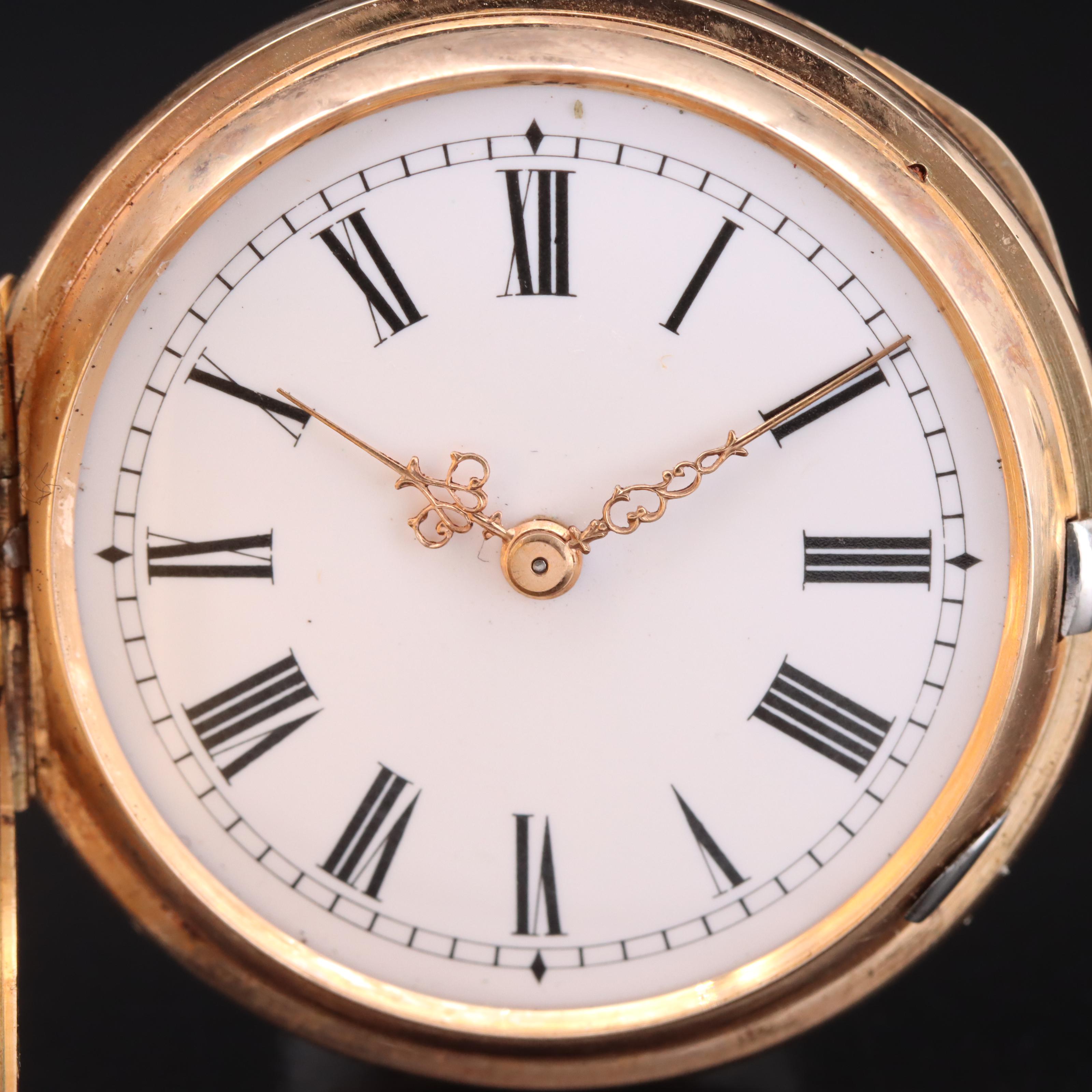 14K Hunting Case Pocket Watch