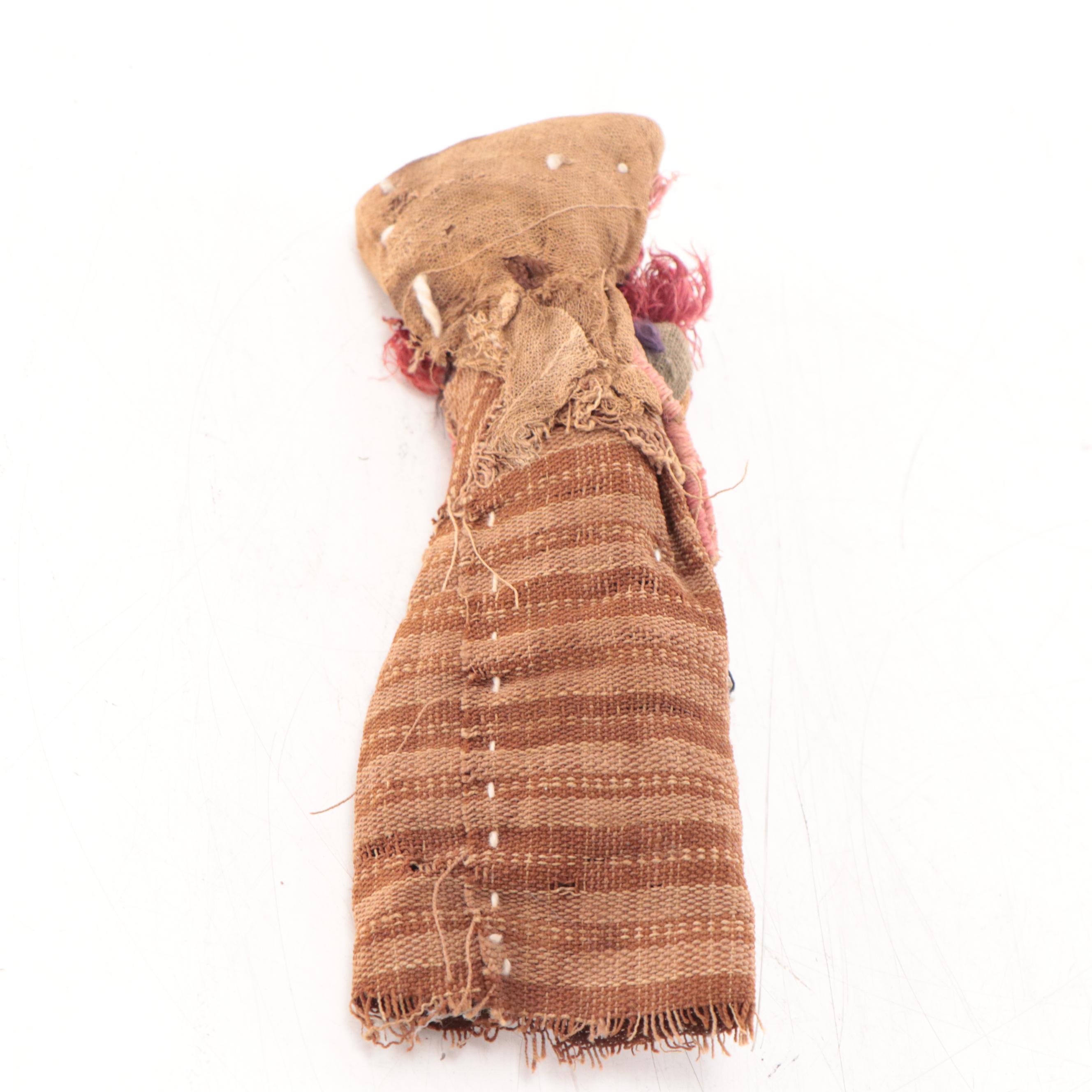 Peruvian Folk Art Chancay Funerary Male and Female Cloth Dolls