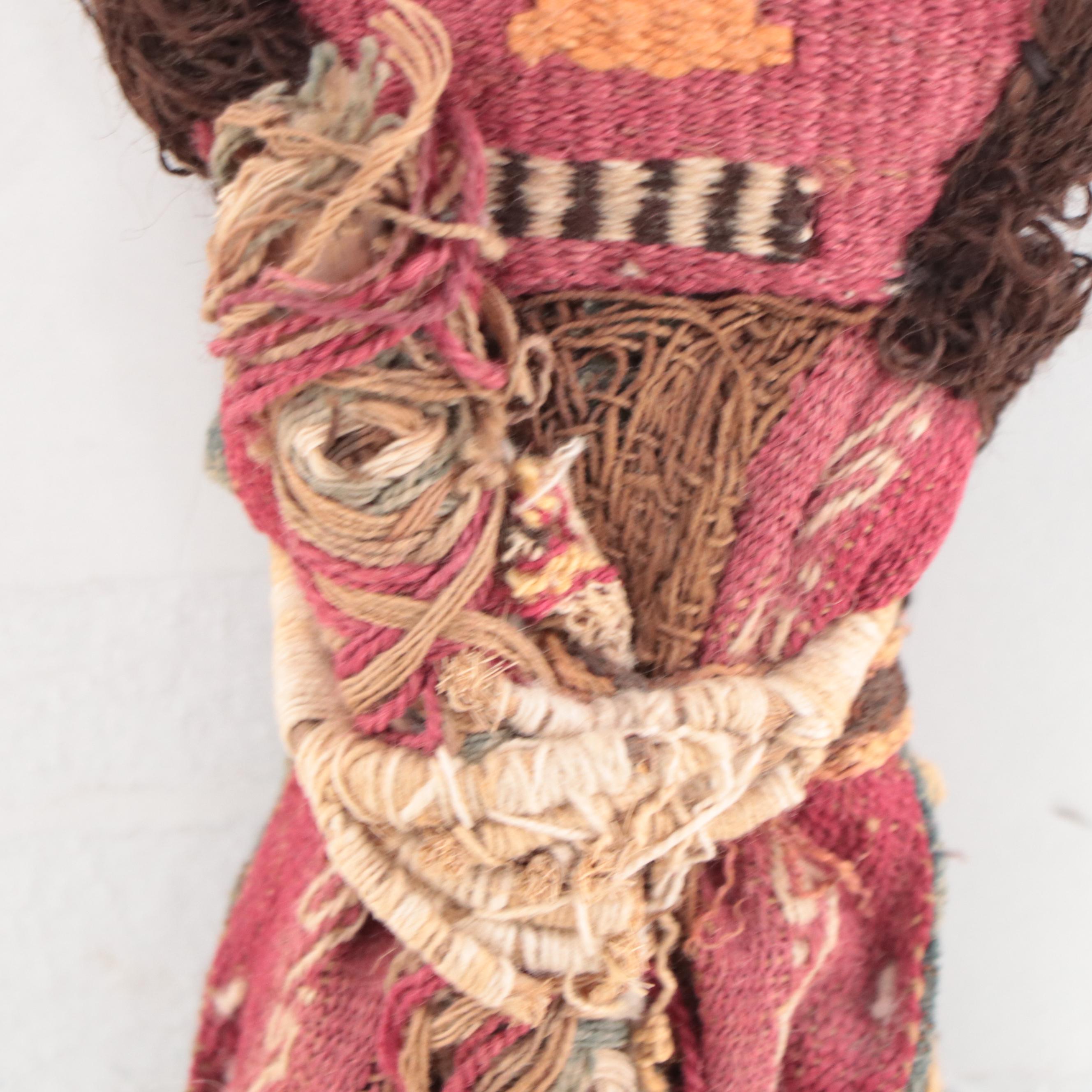 Peruvian Folk Art Chancay Funerary Male and Female Cloth Dolls