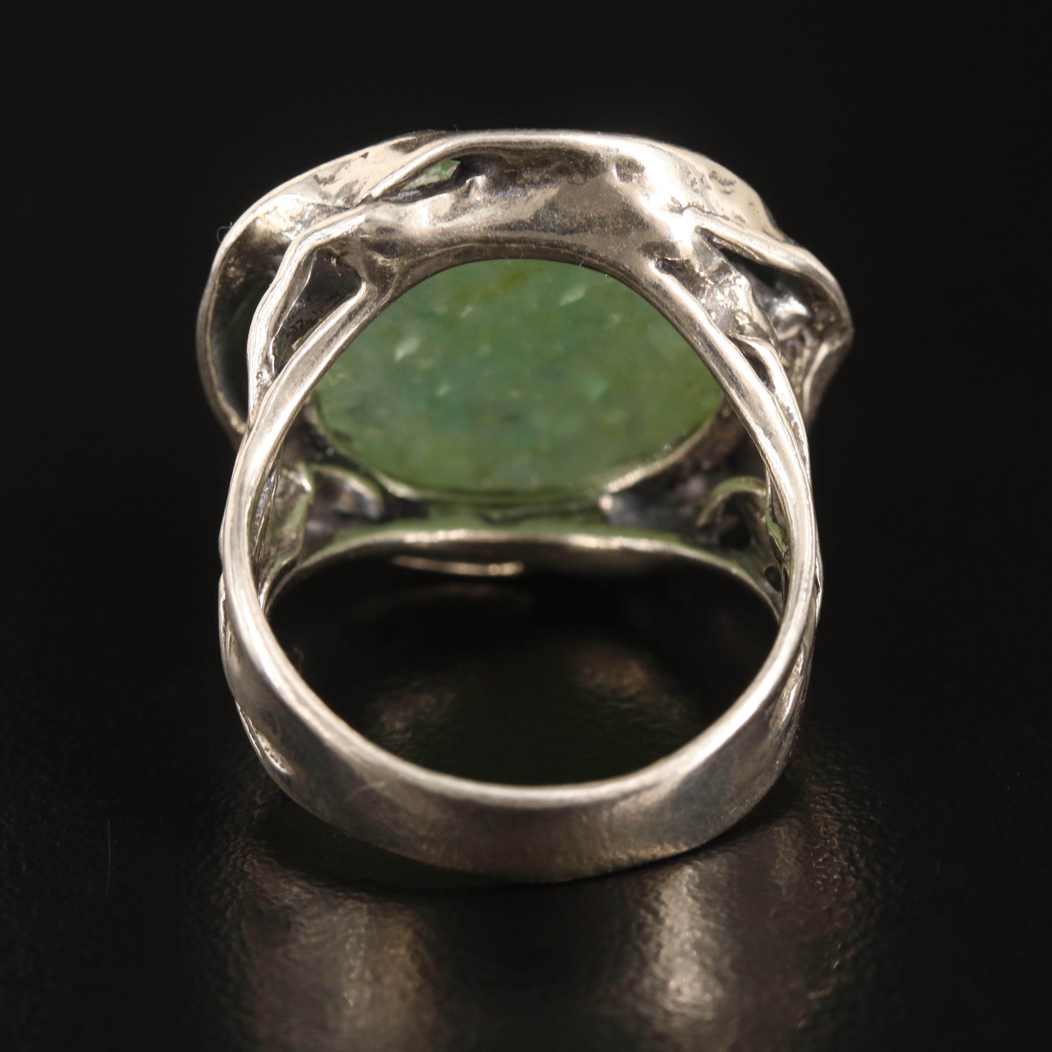Roman Style Sterling Glass Ring